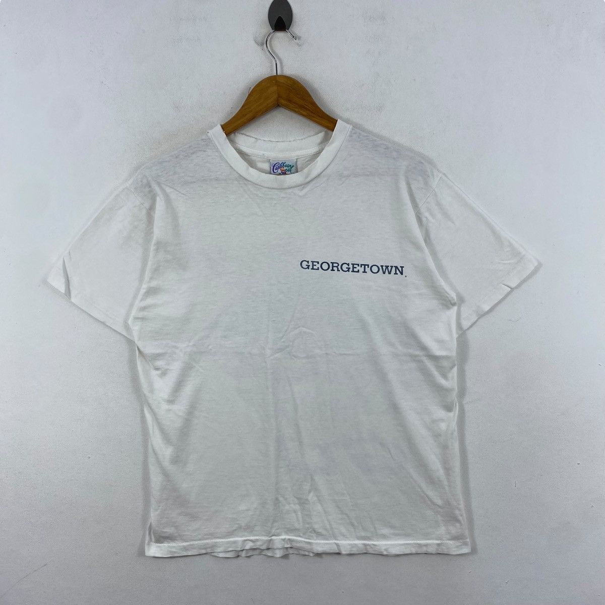 Vintage Vintage 90's GEORGETOWN HOYAS Basketball Graphic Distressed Size US L / EU 52-54 / 3 - 3 Thumbnail