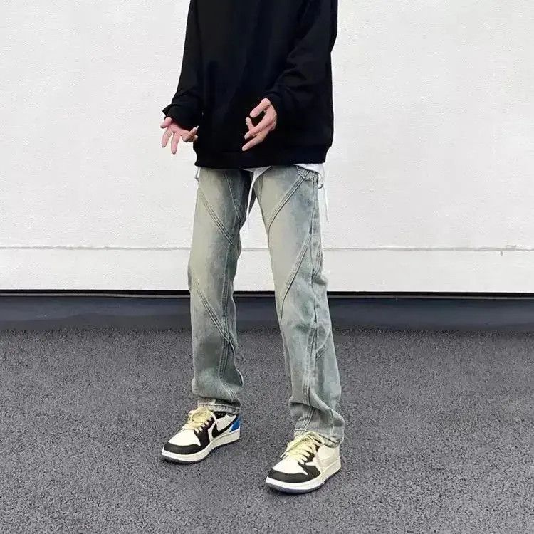 Japanese Brand Retro washed distressed patchwork jeans Size US 30 / EU 46 - 3 Thumbnail