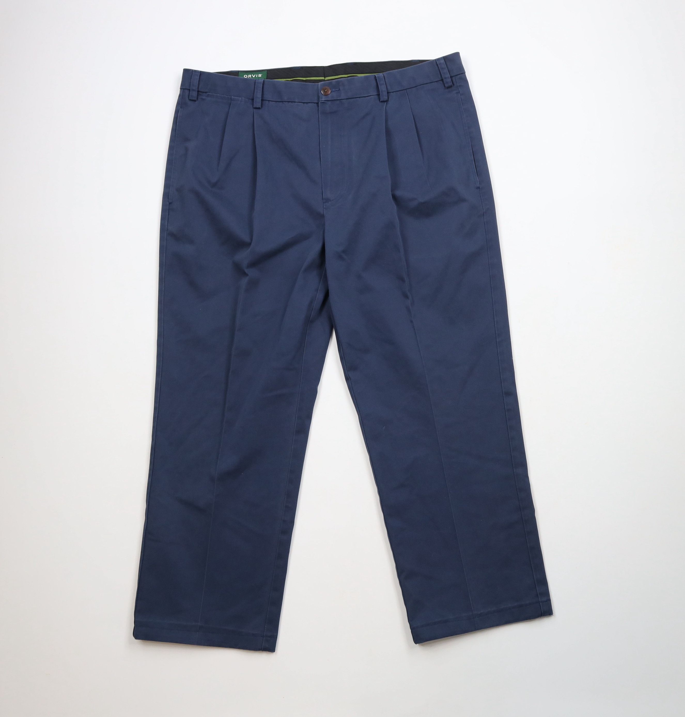 Orvis × Vintage Vintage Orvis Wide Leg Chino Pants Trousers Blue Cotton Size US 40 / EU 56 - 1 Thumbnail