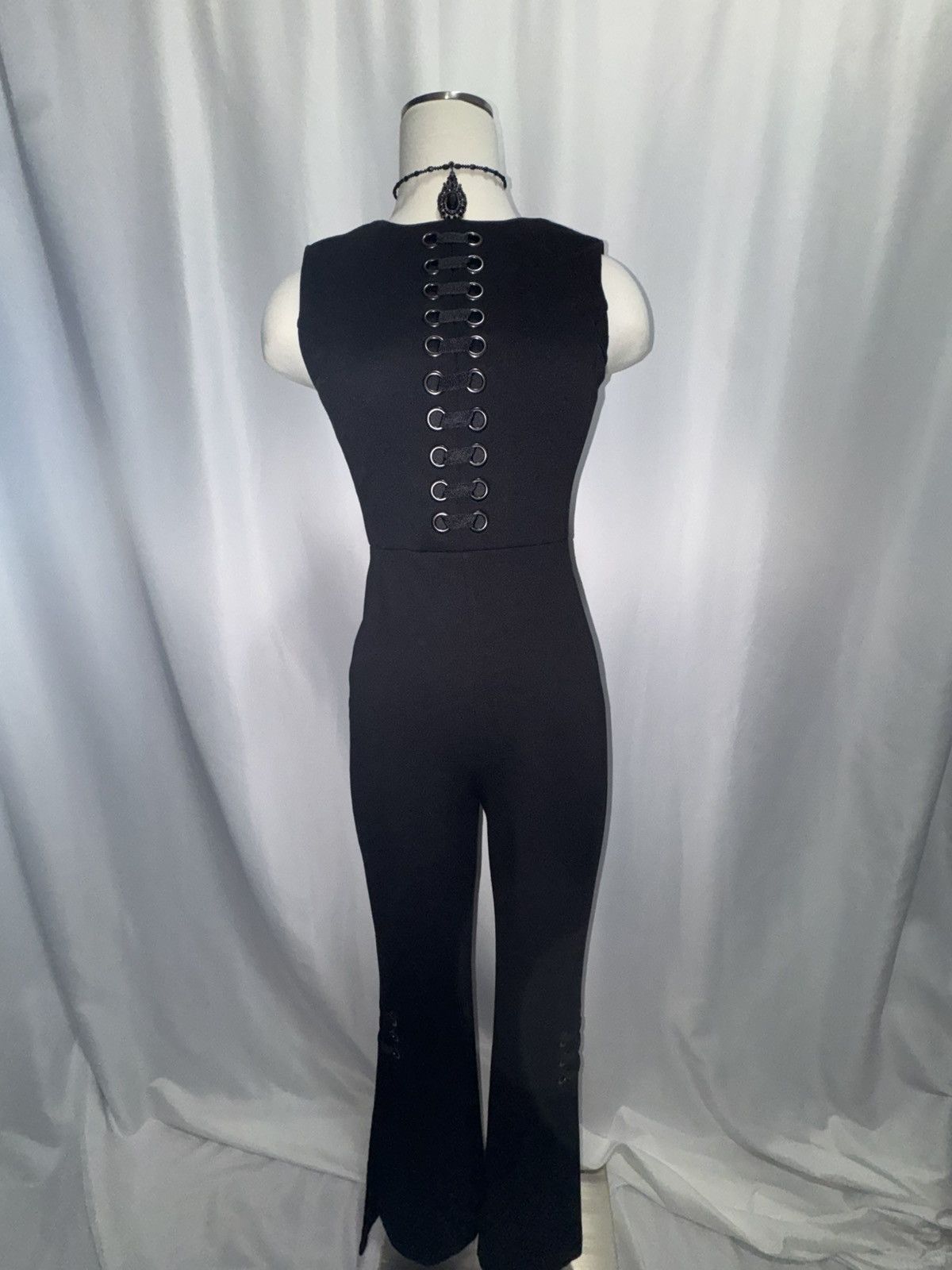 Designer × Other × Vintage Vintage Black Lace Jumpsuit Romper Small – Elegant & Preppy Size 26" / US 2 / IT 38 - 2 Thumbnail