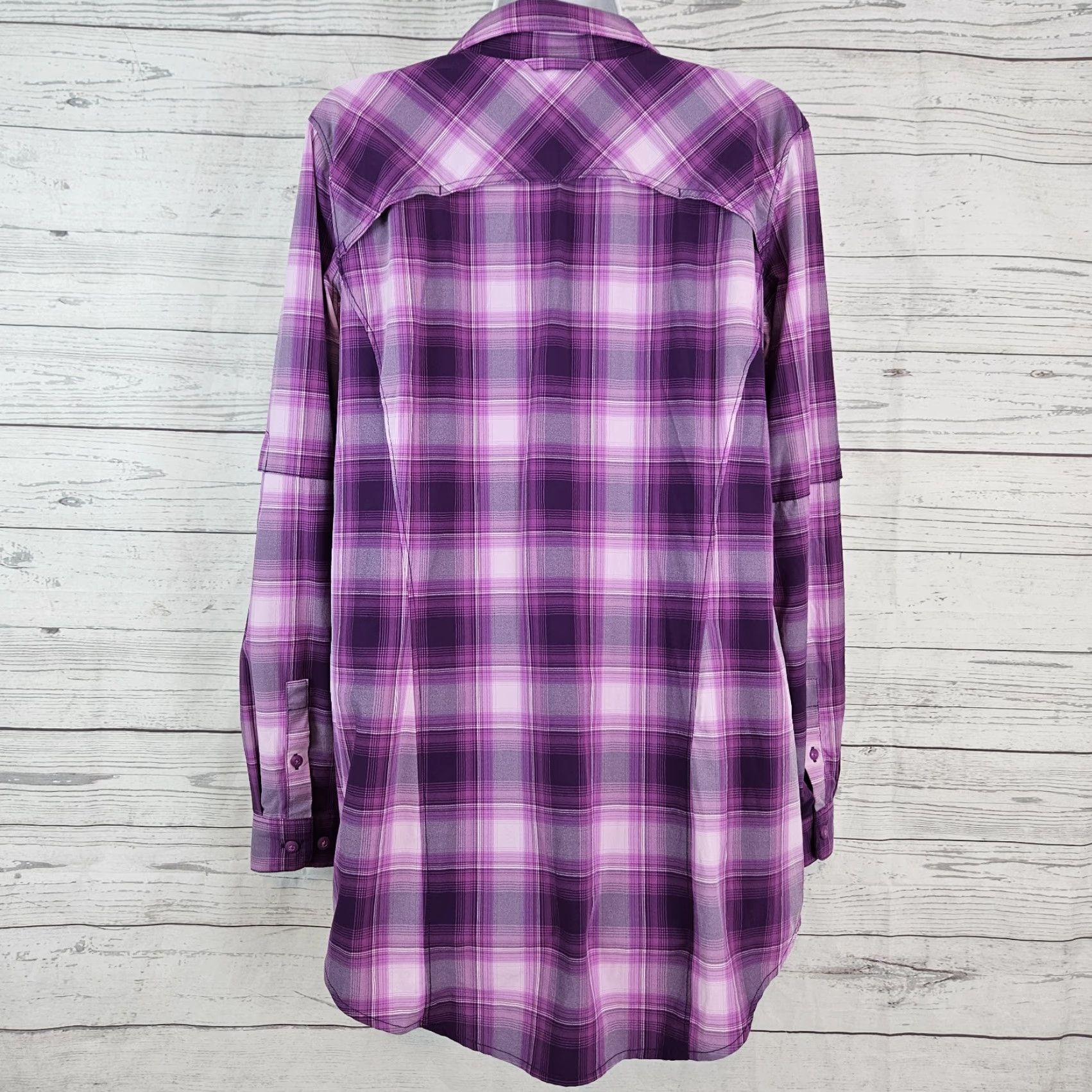 Vintage Duluth Womens Button-Up Tunic Size M Purple Plaid Long Sleeve Casual Vented Shirt Womens Size M / US 6-8 / IT 42-44 - 4 Thumbnail