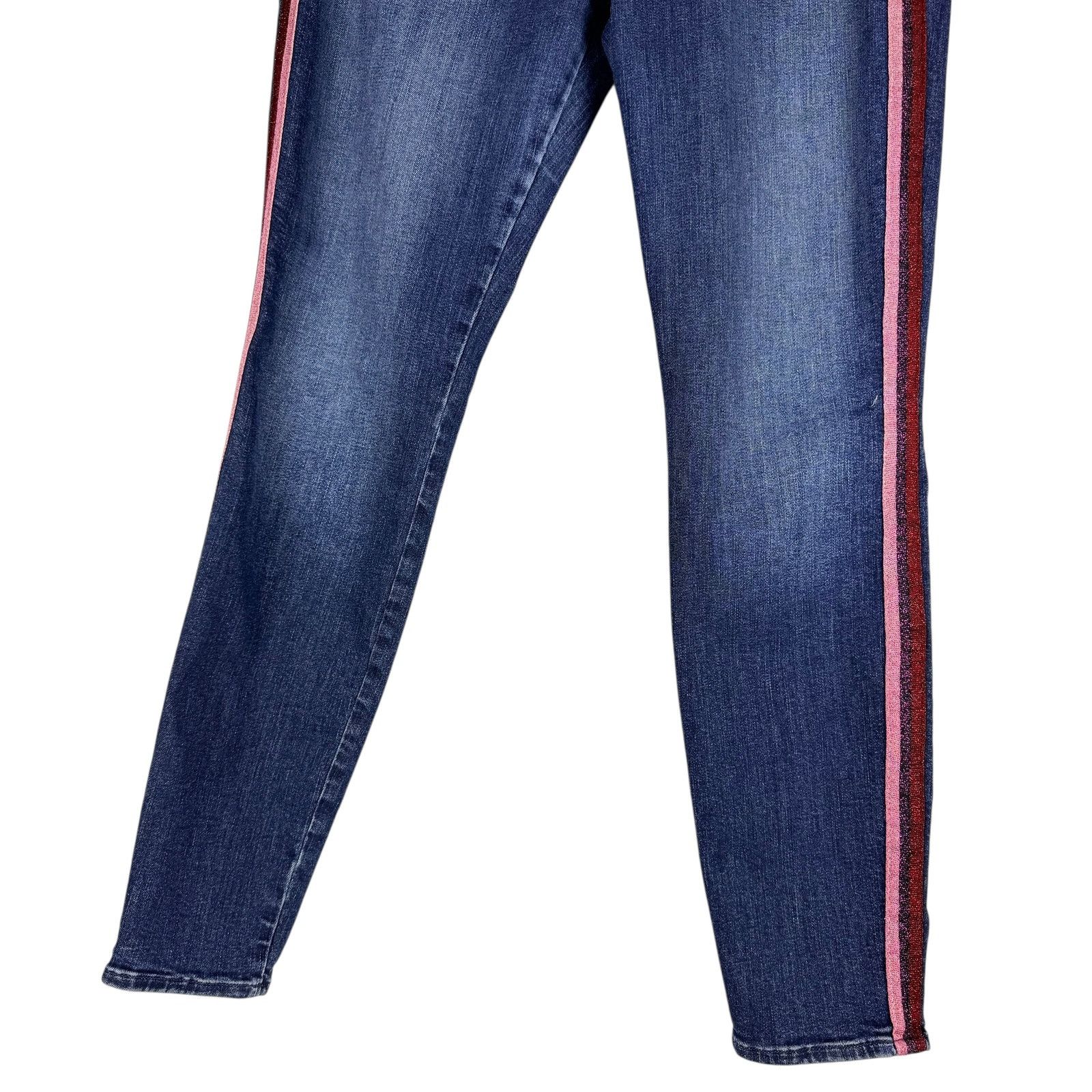 MOTHER Mother High Waisted Looker Jeans Here Kitty Glitter Racer Size 32" / US 10 / IT 46 - 4 Thumbnail