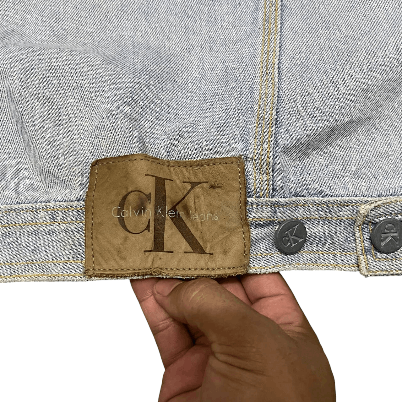 Calvin Klein Vintage CK Calvin Klein Denim Jacket Cut Off Collar Size US L / EU 52-54 / 3 - 16 Thumbnail