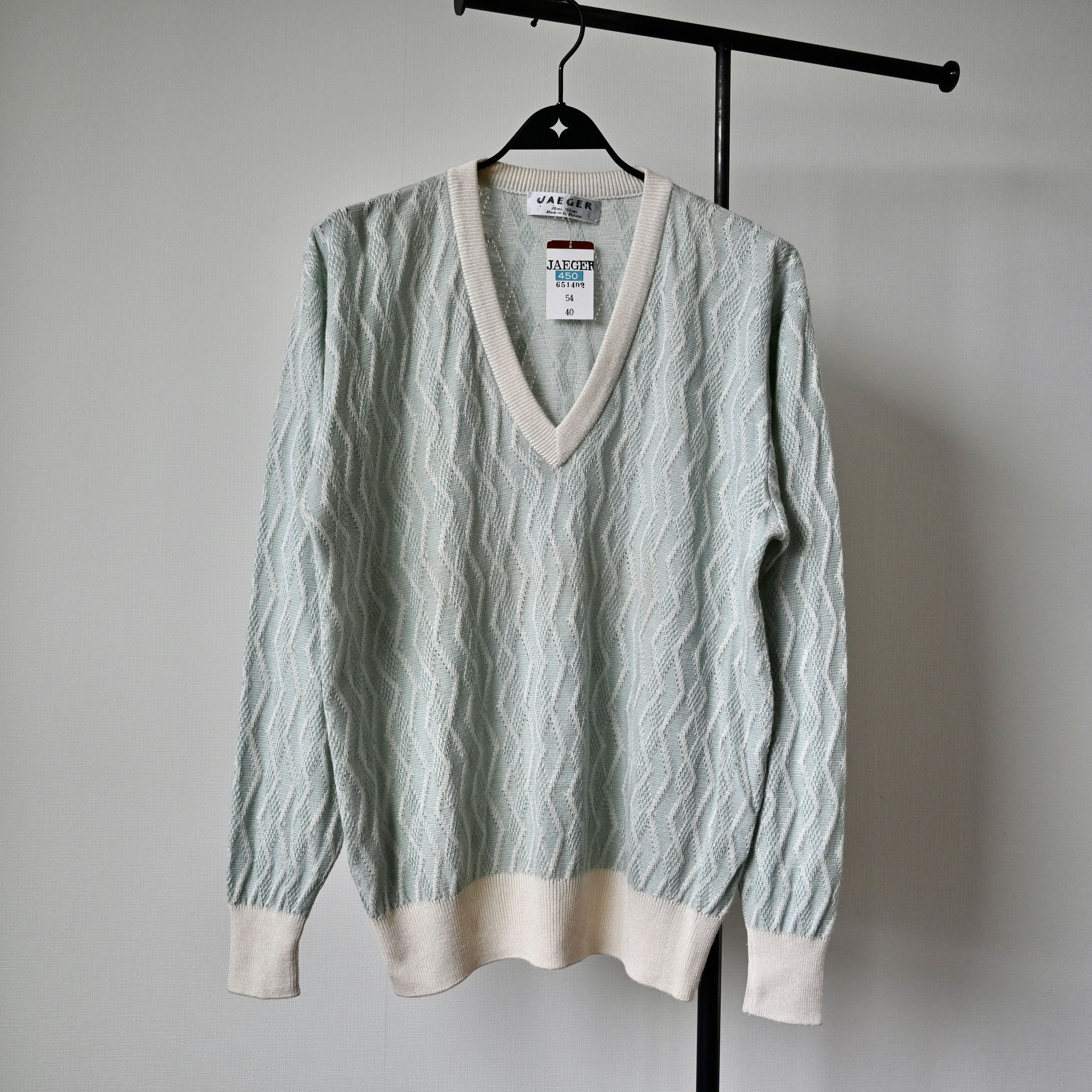 Jaeger VTG 1990s JAEGER cotton ramie blend sweater, made in England Size US L / EU 52-54 / 3 - 1 Thumbnail