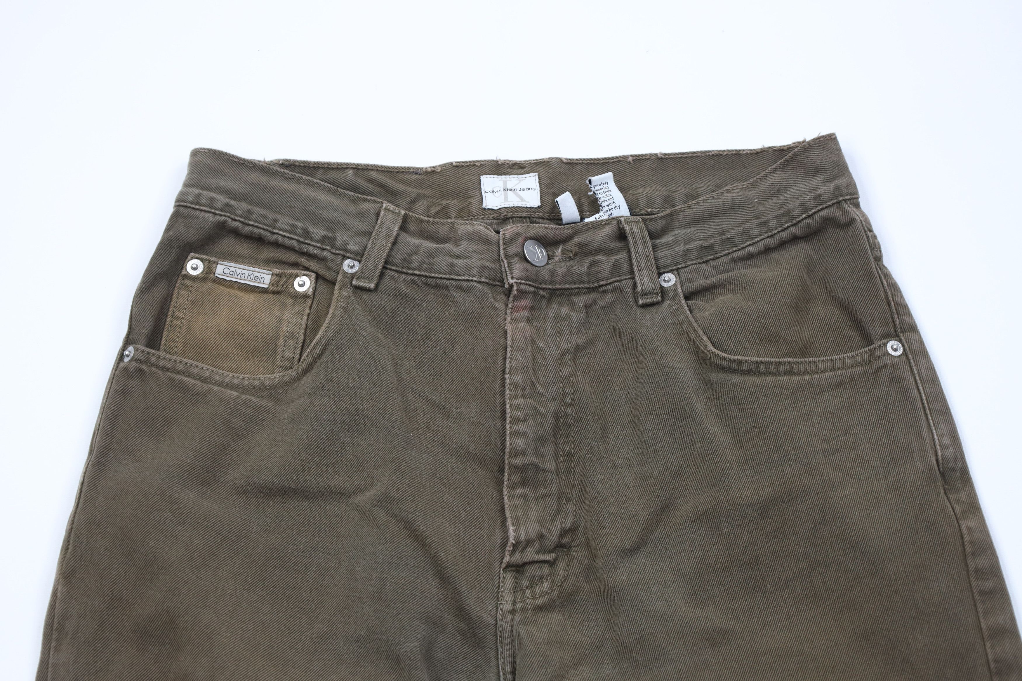 Calvin Klein Vintage 90s Calvin Klein Relaxed Fit Denim Jeans Green Size US 32 / EU 48 - 2 Thumbnail