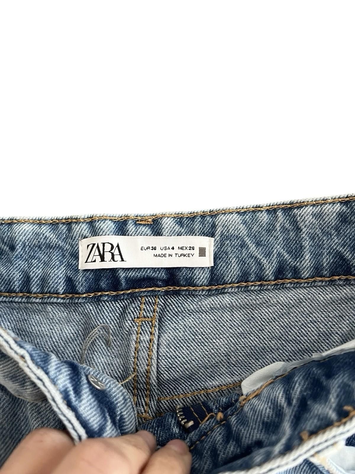 Zara Zara Women's Distressed Light Wash Denim Jeans Size 27" / US 4 / IT 40 - 7 Thumbnail