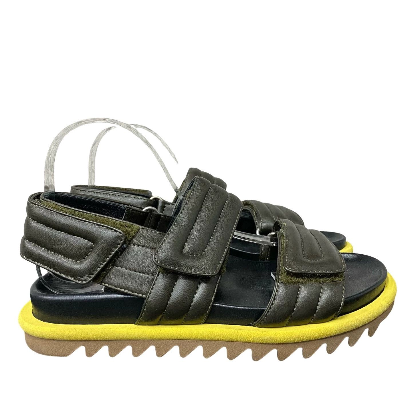 Dries Van Noten Dries Van Noten Olive Padded Sandals Size 39 Size US 9 / IT 39 - 1 Thumbnail
