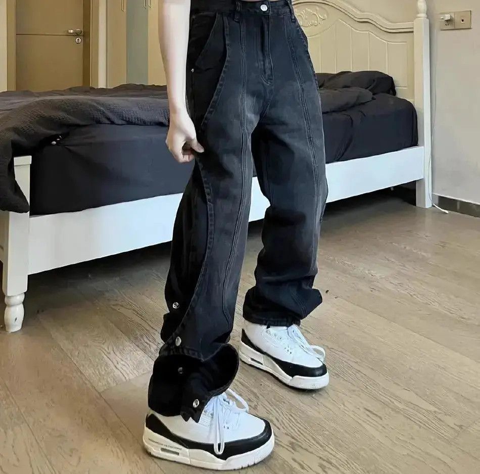 Japanese Brand Retro bat edge patchwork jeans Size US 30 / EU 46 - 2 Thumbnail