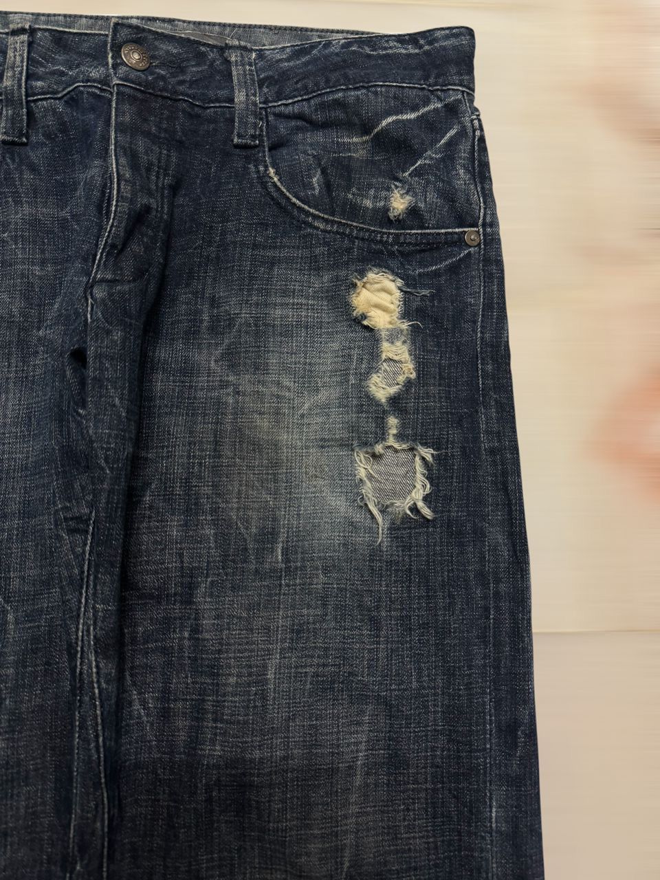 Tornado Mart 2000s Japanese Baggy-Wide Grunge Distressed Ripped Thunder Size US 32 / EU 48 - 2 Thumbnail