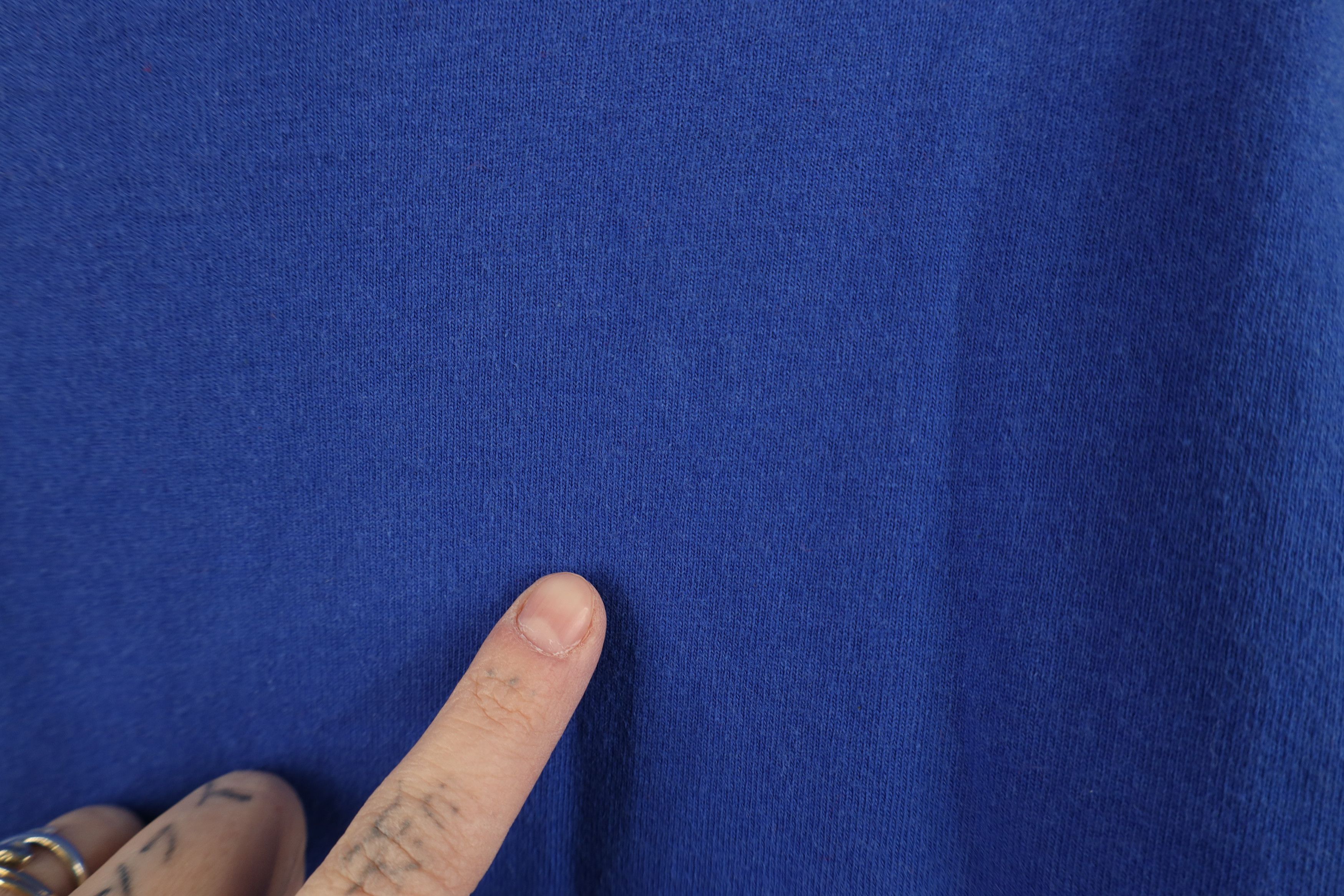 Vintage Vintage 90s Streetwear Blank Heavyweight Cotton T-Shirt Blue Size US M / EU 48-50 / 2 - 4 Thumbnail