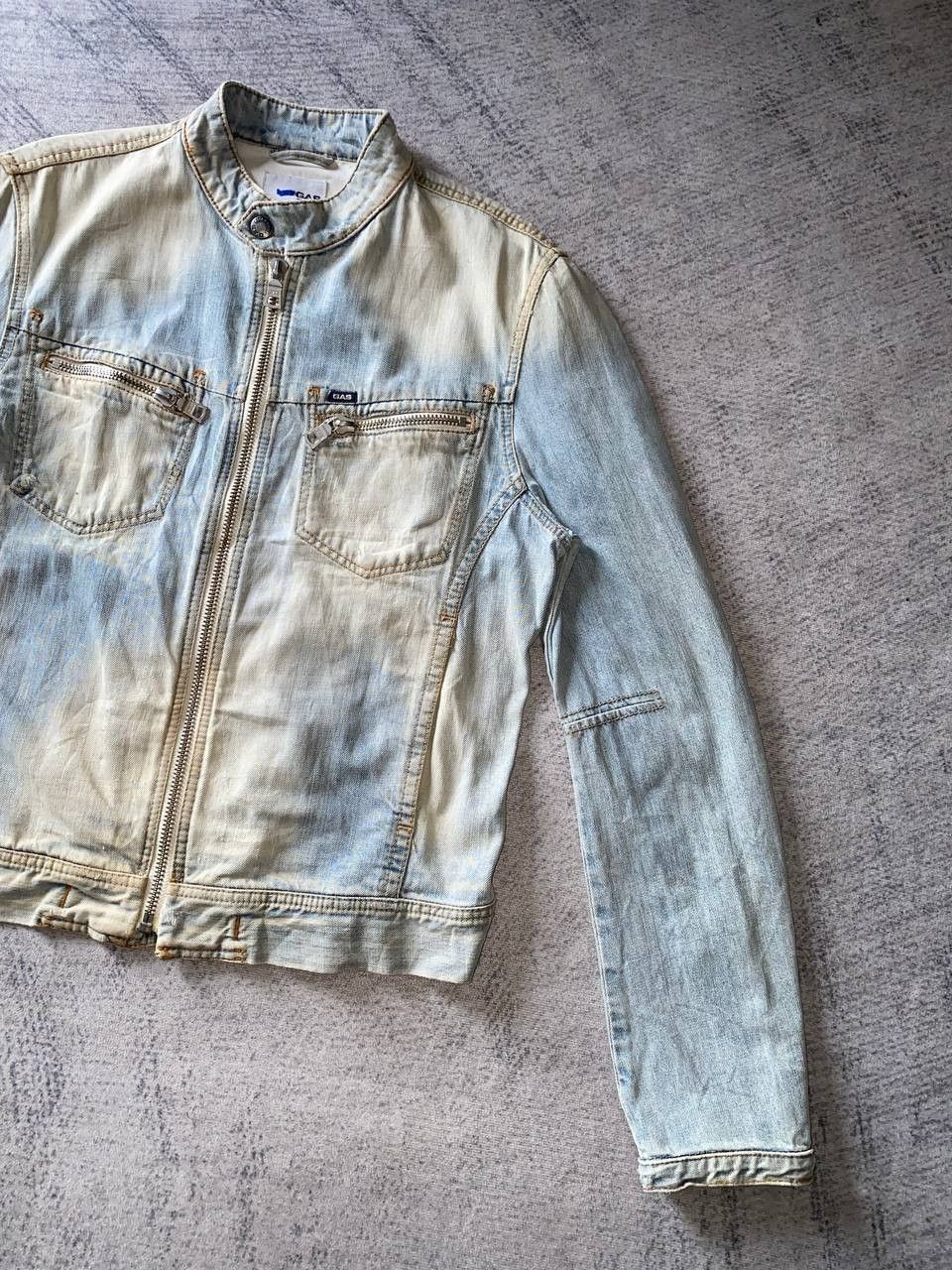 GAS GAS Distressed Denim Biker Jacket Size US M / EU 48-50 / 2 - 3 Thumbnail