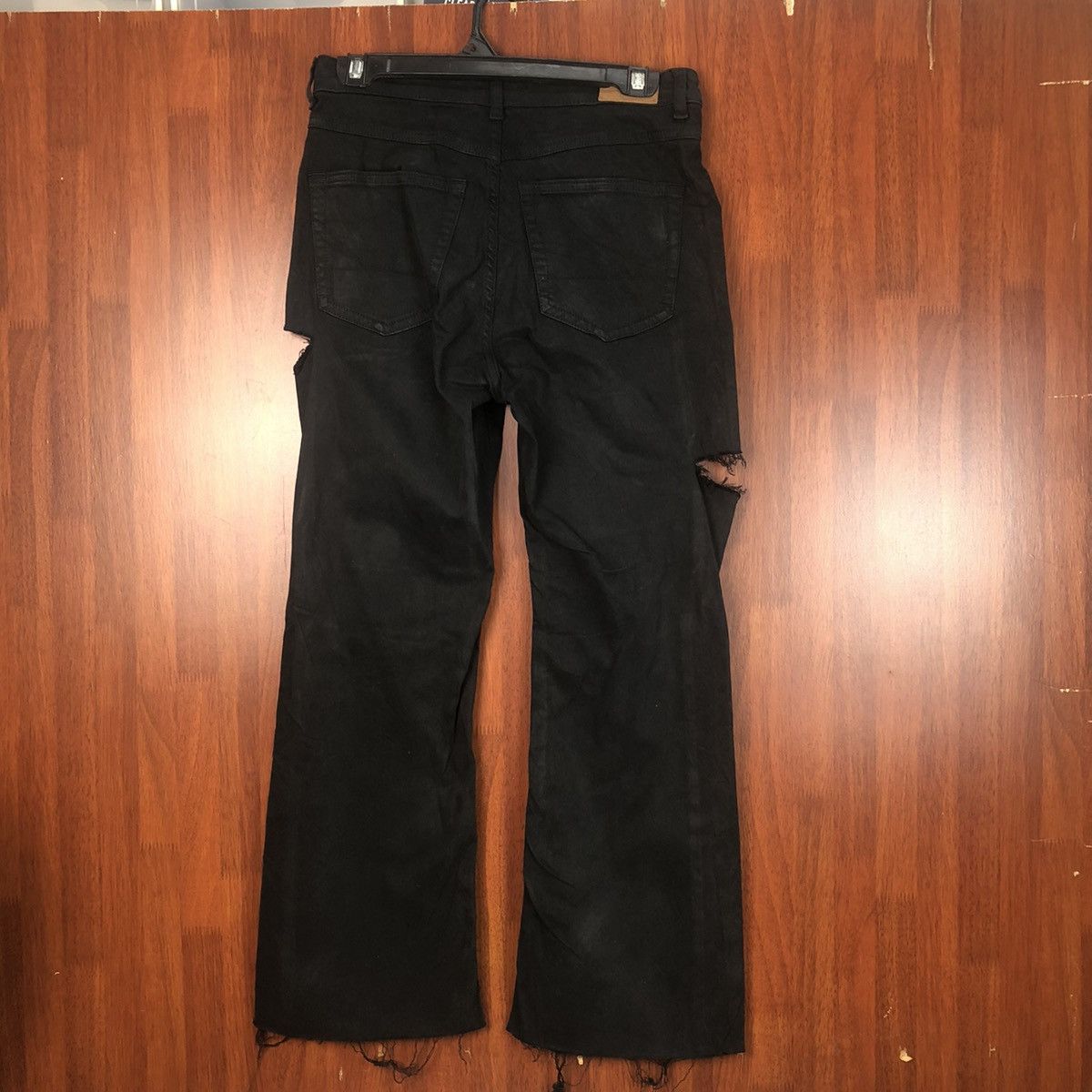 Japanese Brand Something Black Distressed ripped vintage Pants #7517 Size 28" / US 6 / IT 42 - 12 Thumbnail
