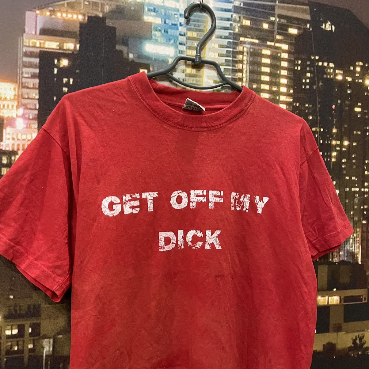 Band Tees VINTAGE Y2K RED TEE GET OFF MY DICK PENIS FUNNY PORNO Size US M / EU 48-50 / 2 - 2 Thumbnail