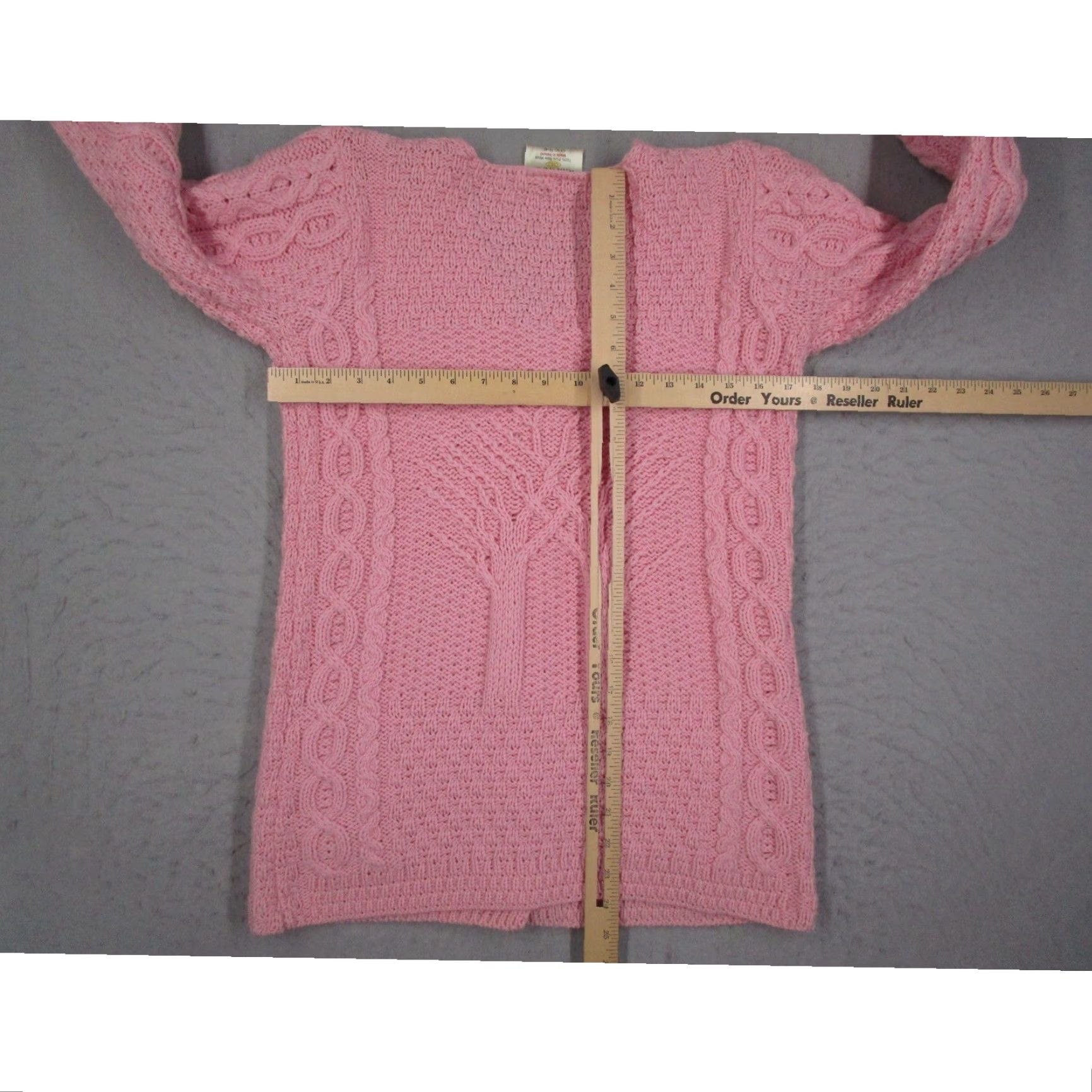 Pinko VINTAGE Kilronan Knitwear Merino Wool Cardigan Pink Cable Knit Ireland Womens XS A240754 Size XS / US 0-2 / IT 36-38 - 5 Thumbnail