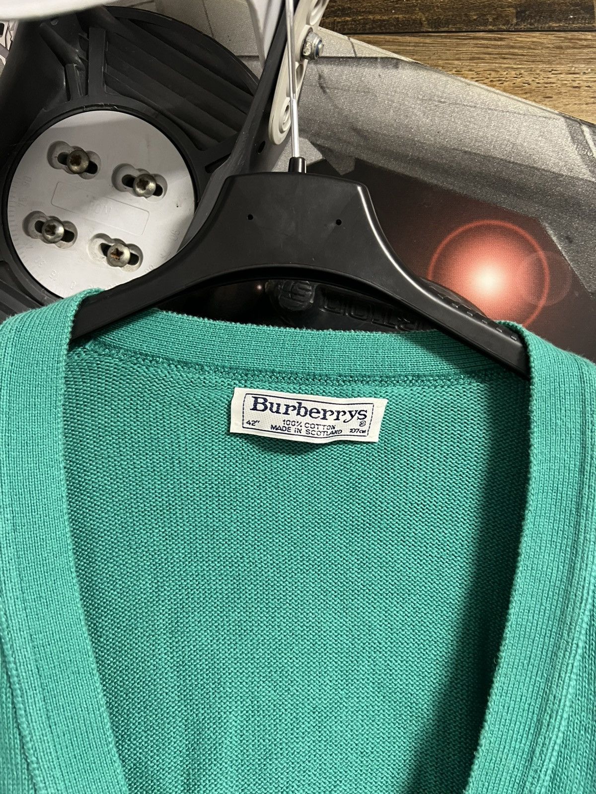 Burberry BURBERRY Vintage Rare Logo Cotton Knit Cardigan Sweater Size US XL / EU 56 / 4 - 7 Thumbnail