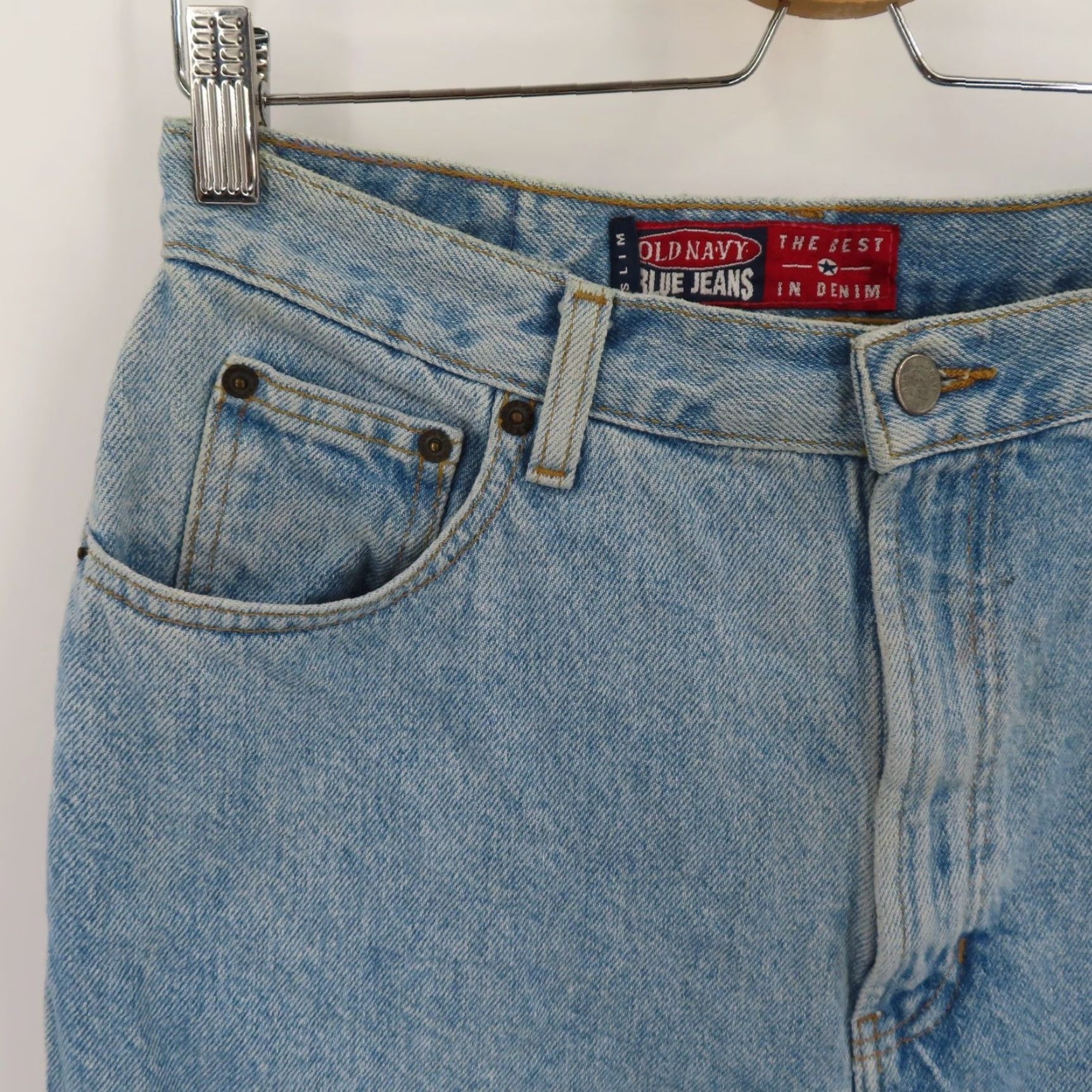 Old Navy VINTAGE Old Navy Womens Jeans Slim Straight 12L 12 Long Blue Denim HIGH RISE 90s Size 34" / US 12 / IT 48 - 3 Thumbnail