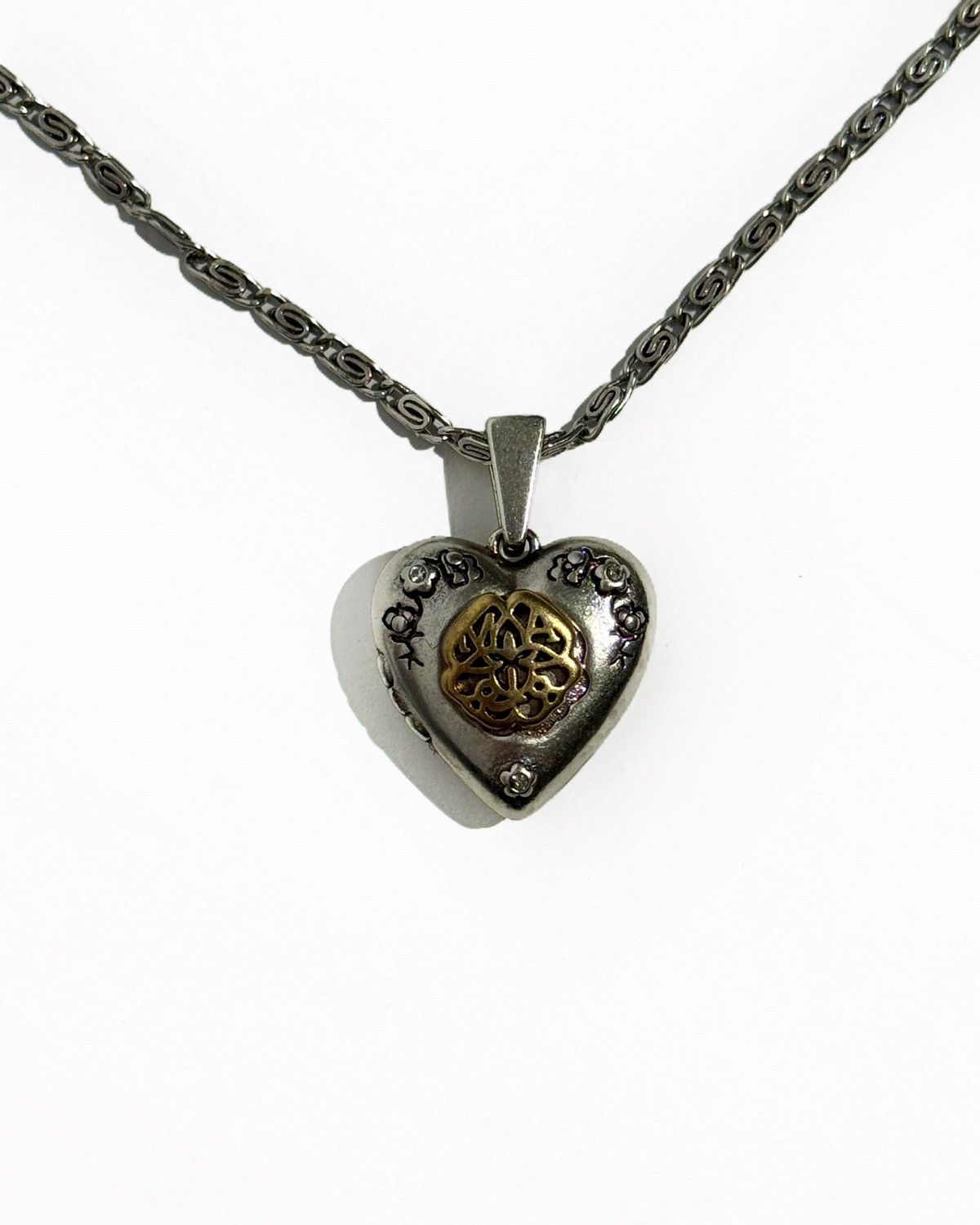 Alexander McQueen Alexander McQueen Silver Heart Shaped Locket Chain Necklace Size ONE SIZE - 2 Thumbnail
