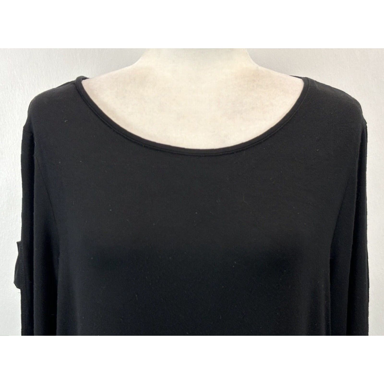 Vintage Chicos Women's Black Long Sleeve Tunic Top Shirt Size Large Size L / US 10 / IT 46 - 5 Thumbnail