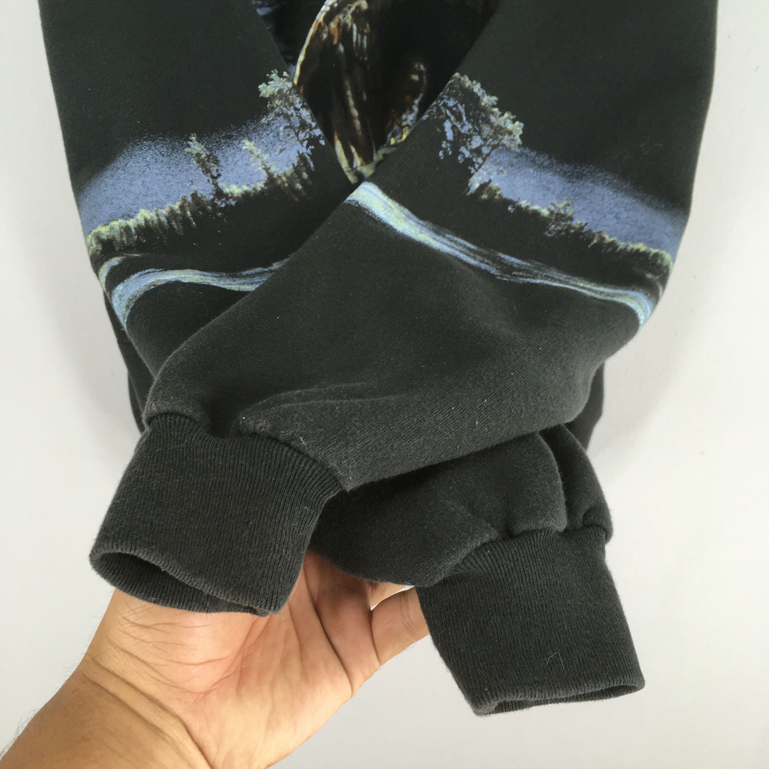 Habitat Vintage Eagles Bald Black Henley Sweatshirt 3XLarge Size US XXL / EU 58 / 5 - 4 Thumbnail
