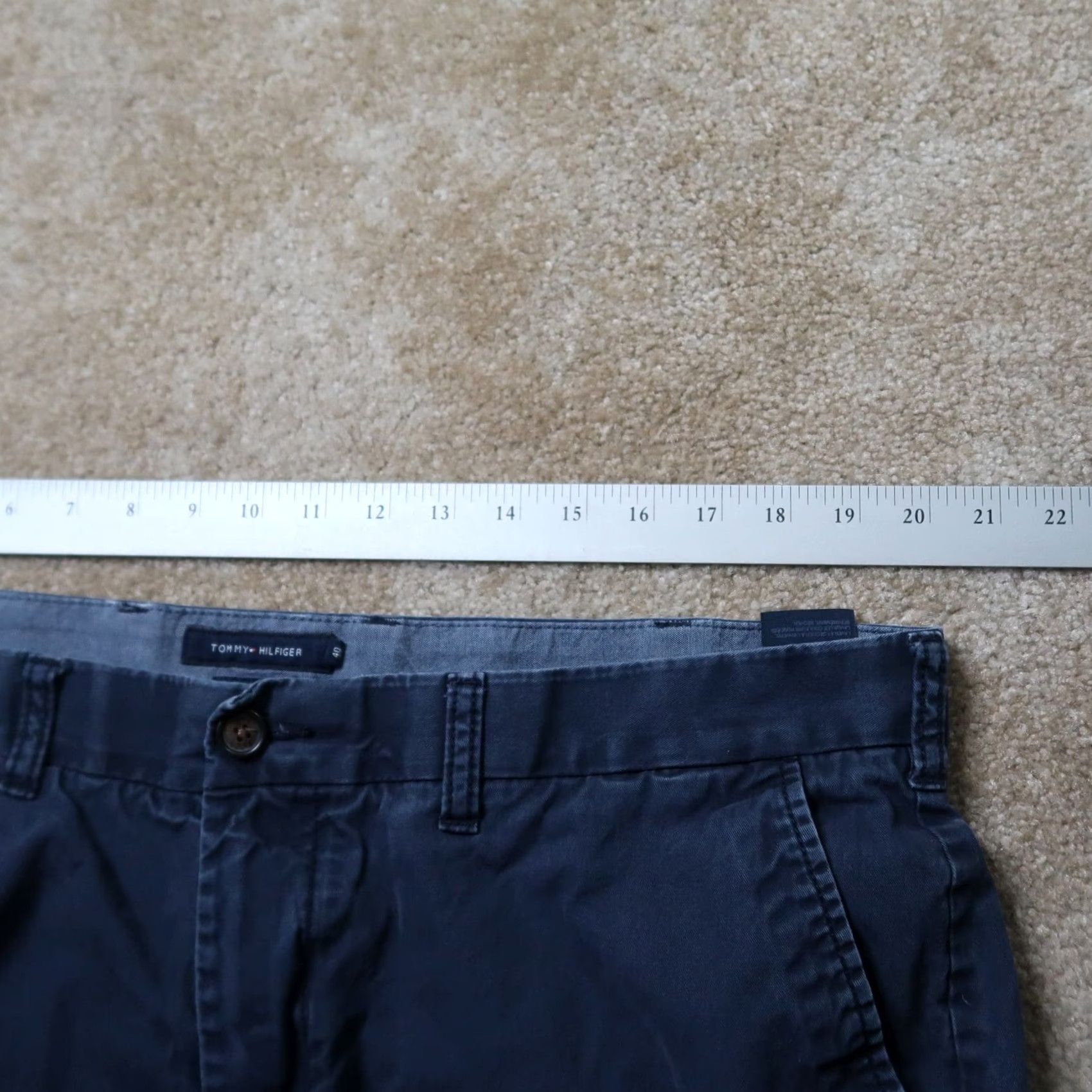 Tommy Hilfiger Tommy Hilfiger Chino Pants Flat Front Blue 40x30 Men's Regular Straight Pocket 5-Pocket Design Knit Cotton Beltless? Size US 40 / EU 56 - 7 Thumbnail