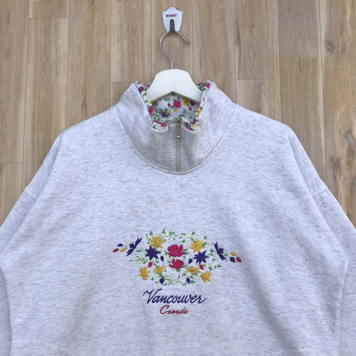 Vintage Vintage 80s The Butchart Gardens Canada Quarter Zip Sweater Size M / US 6-8 / IT 42-44 - 3 Thumbnail