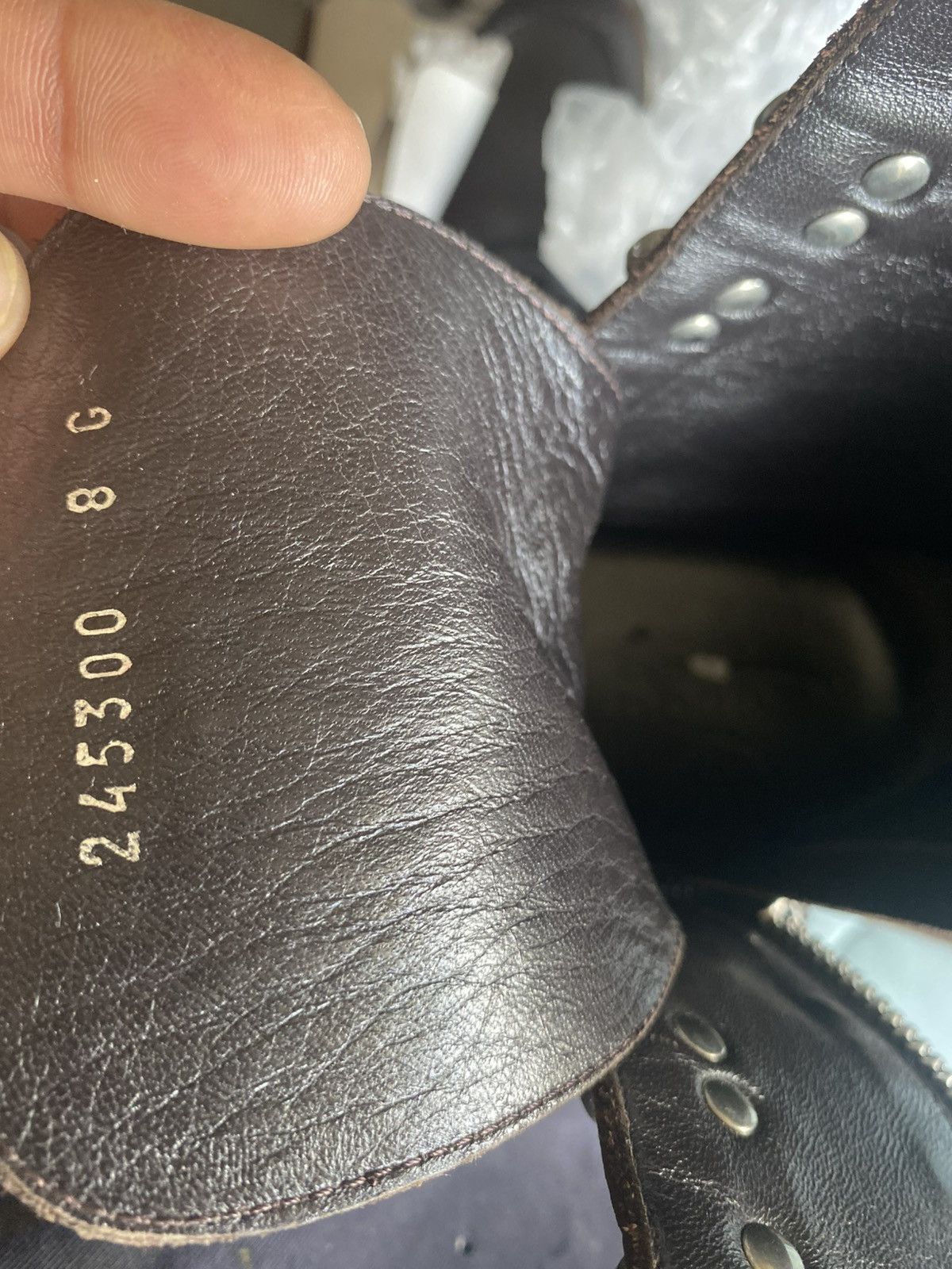 Gucci Gucci Leather Combat Boots w/ Web Stripe & Monogram Sole Size US 8 / EU 41 - 6 Thumbnail