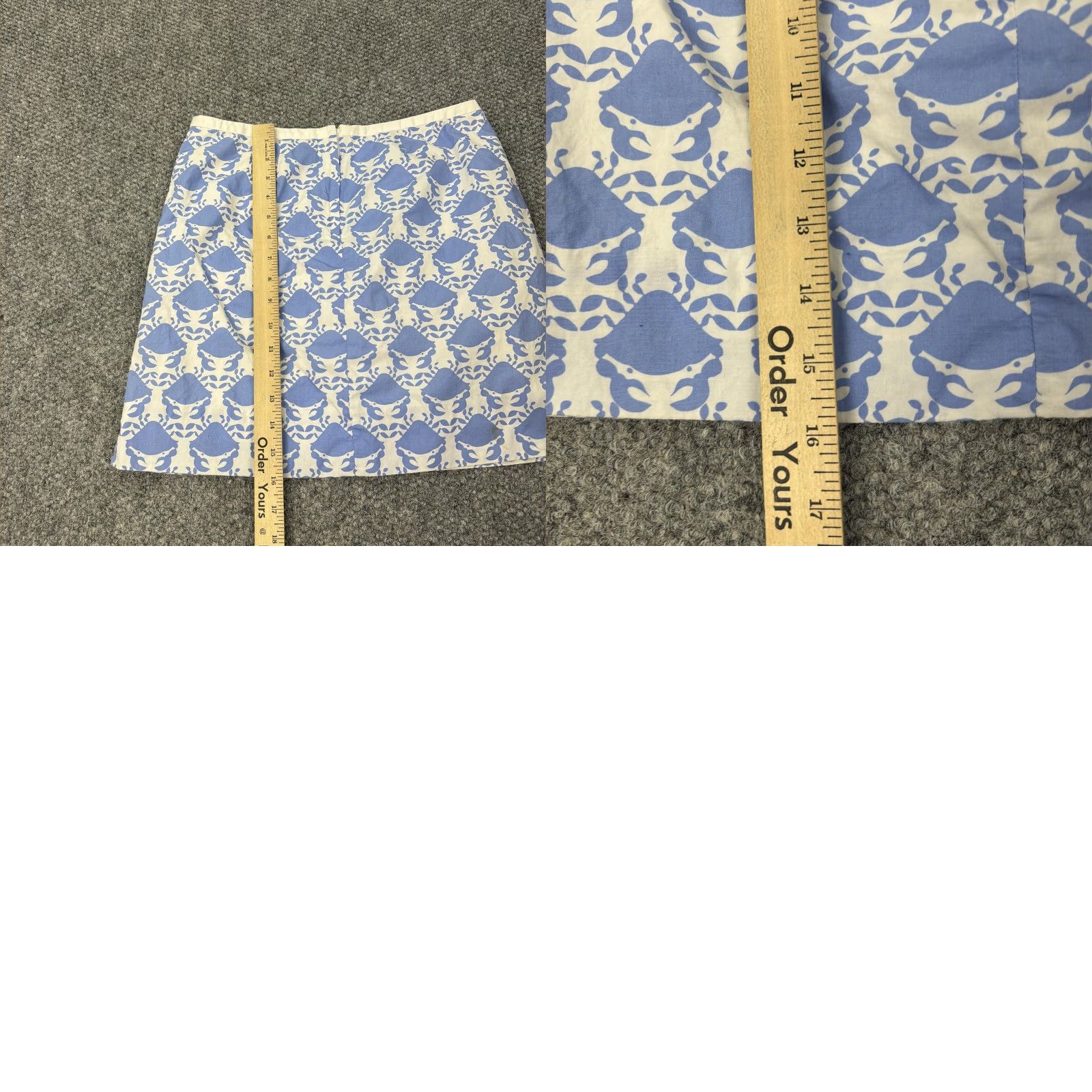 Lilly Pulitzer Lilly Pulitzer Skirt 2 Blue White Crab Print Cotton Lined Summer Golf Womens Size 26" / US 2 / IT 38 - 9 Thumbnail