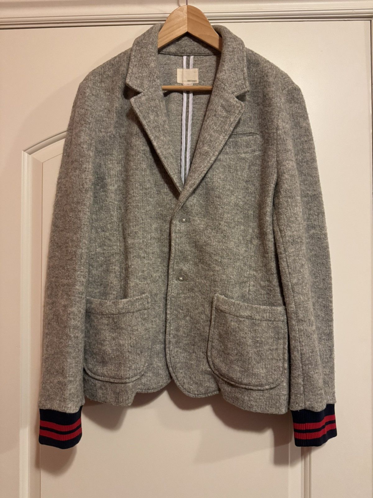 Band Of Outsiders BAND OF OUTSIDERS Felted Fleece Schoolboy Grey Blazer Size 3 Size 40R - 1 Thumbnail
