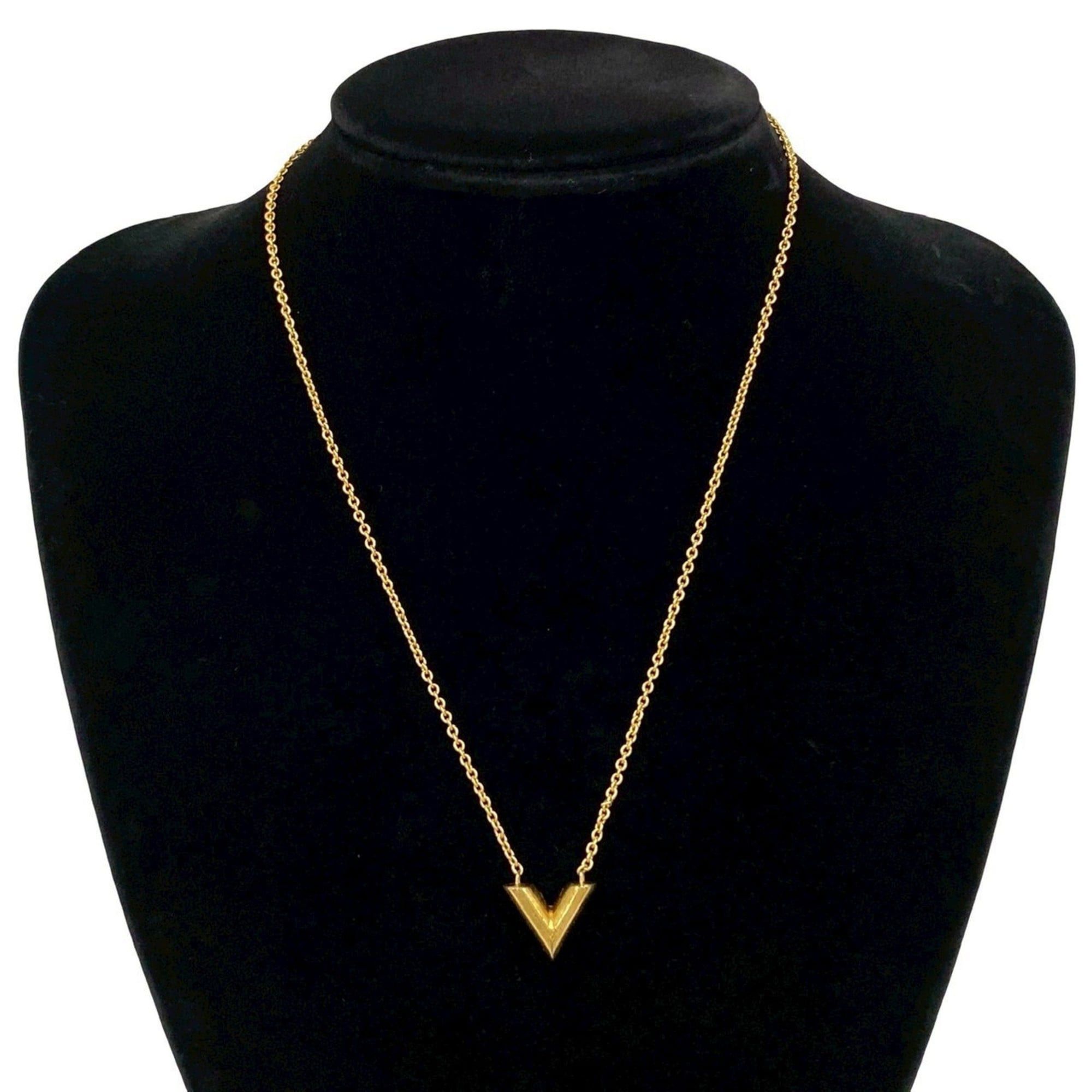Louis Vuitton LOUIS VUITTON Essential V motif GP necklace pendant gold 151-1 Size ONE SIZE - 1 Thumbnail
