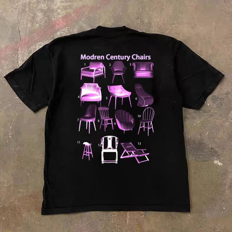 Japanese Brand × Vintage Street washed retro chair pattern loose t-shirt Size US M / EU 48-50 / 2 - 1 Thumbnail