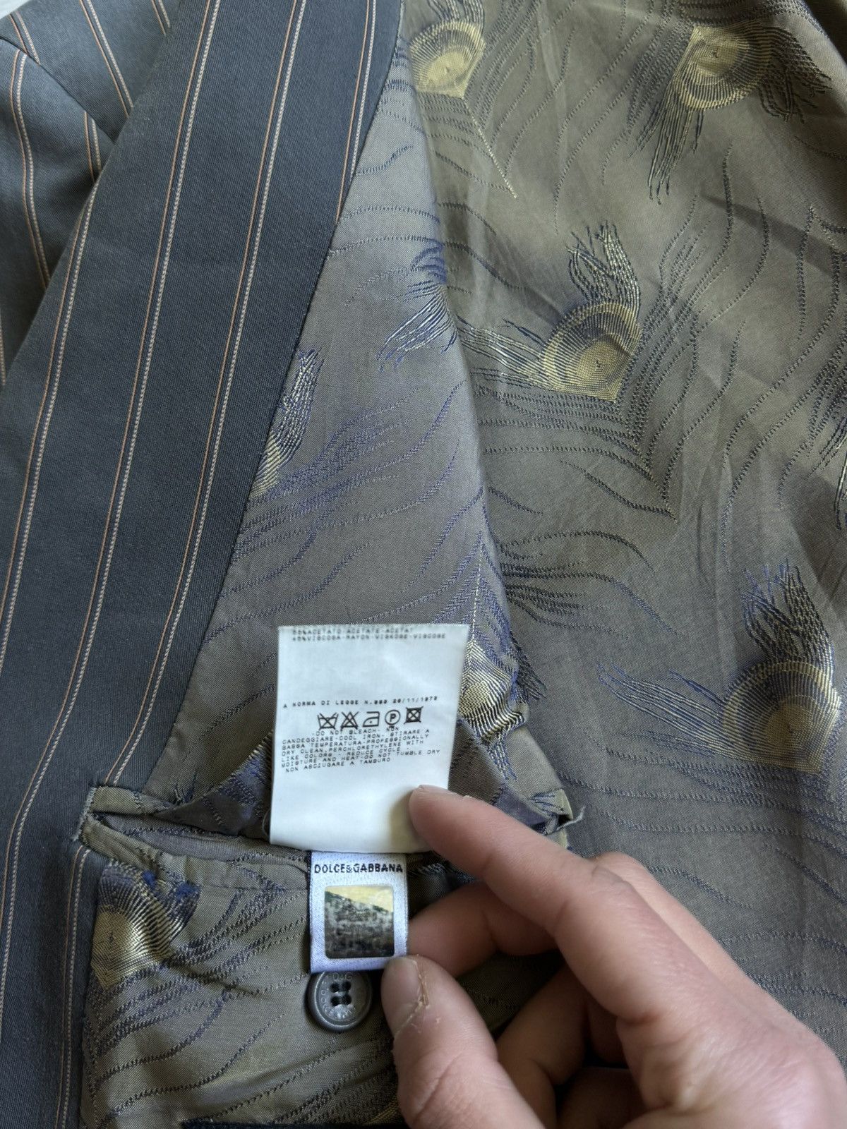 Dolce & Gabbana ❗️RARE❗️Vintage Dolce & Gabbana Denim Colar Distressed Blazer Size 50R - 16 Thumbnail