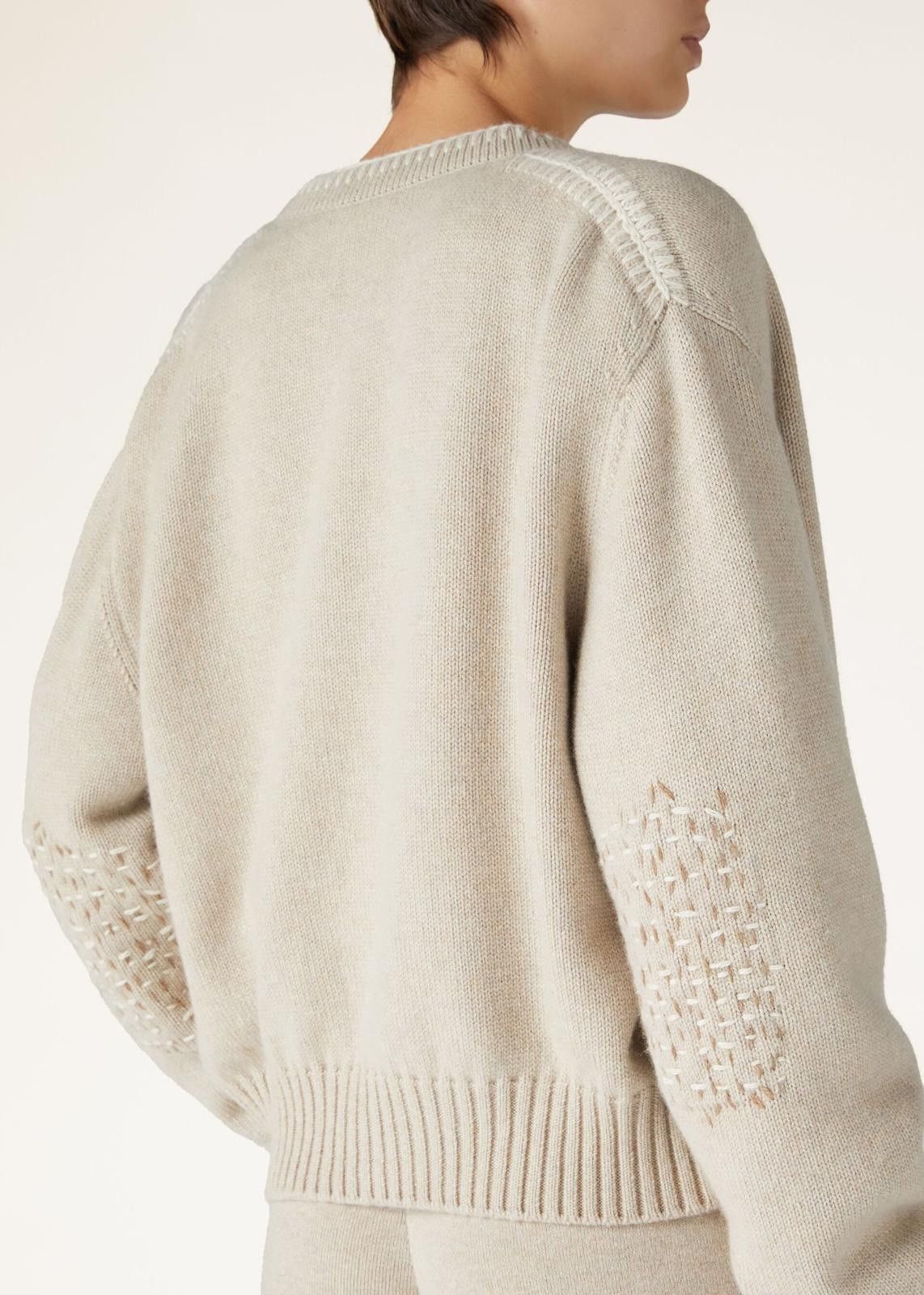 Loro Piana o1srvl11e0125 FAO0065 Ashi Embroidered Cardigan in Beige Size S / US 4 / IT 40 - 6 Thumbnail
