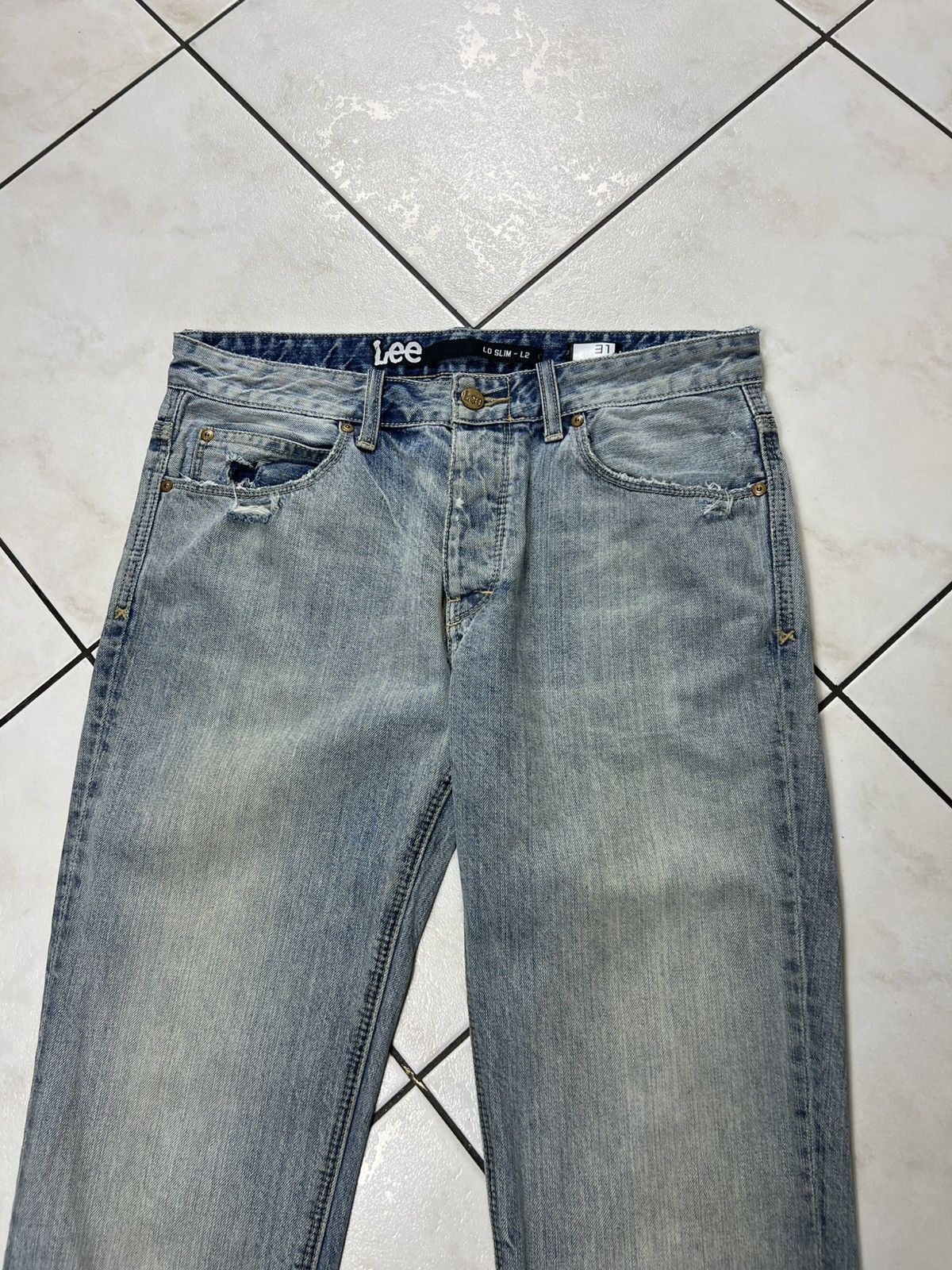 Lee Vintage Lee Slim-L2 dirty mud washed distressed denim jeans Size US 31 - 3 Thumbnail