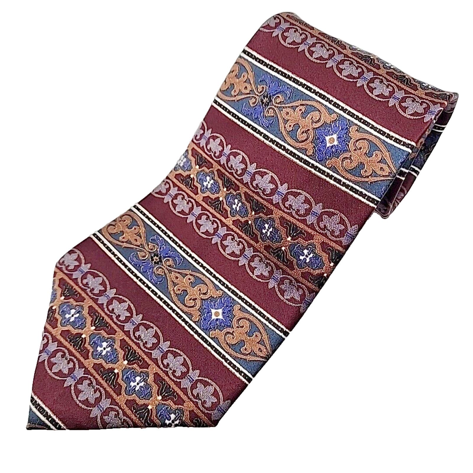 Arrow The Arrow Company Silk Necktie, Burgundy & Gold Paisley Size ONE SIZE - 1 Thumbnail