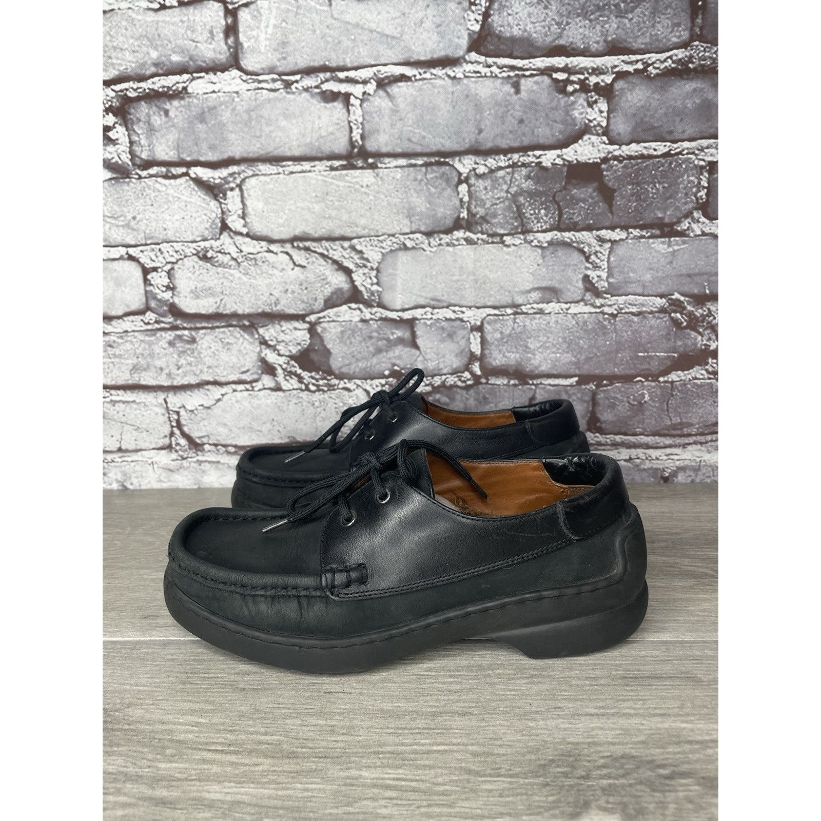 Bally Bally Grimsela Black Leather Moc Toe VTG Oxfords Shoes Women Size US 5.5 / IT 35.5 - 16 Thumbnail