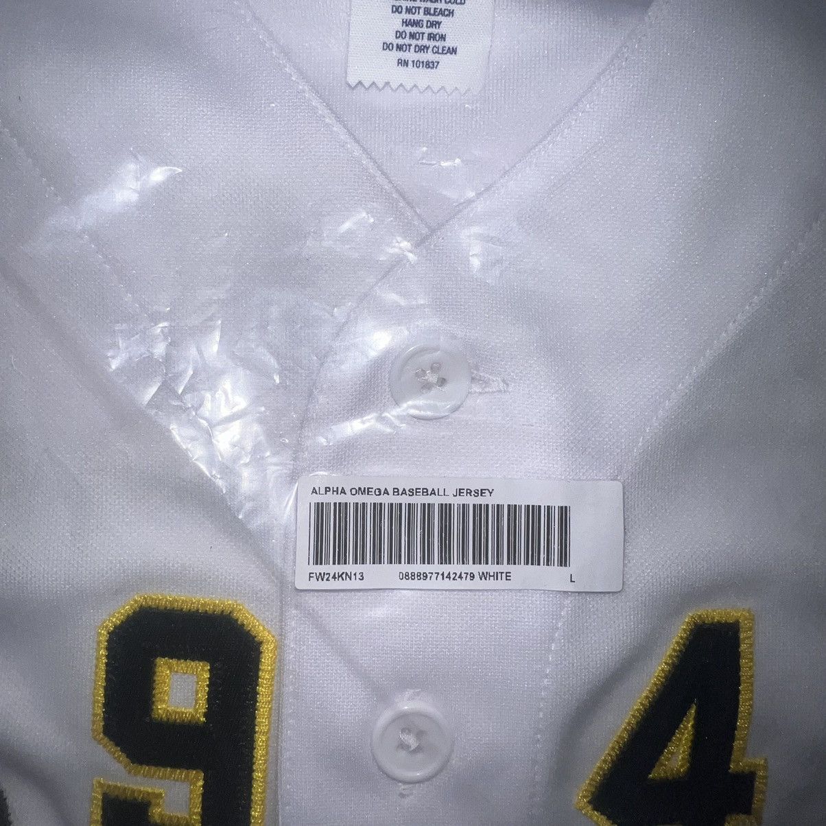 Supreme Supreme Alpha Omega Baseball Jersey White Size: L Size US L / EU 52-54 / 3 - 5 Thumbnail