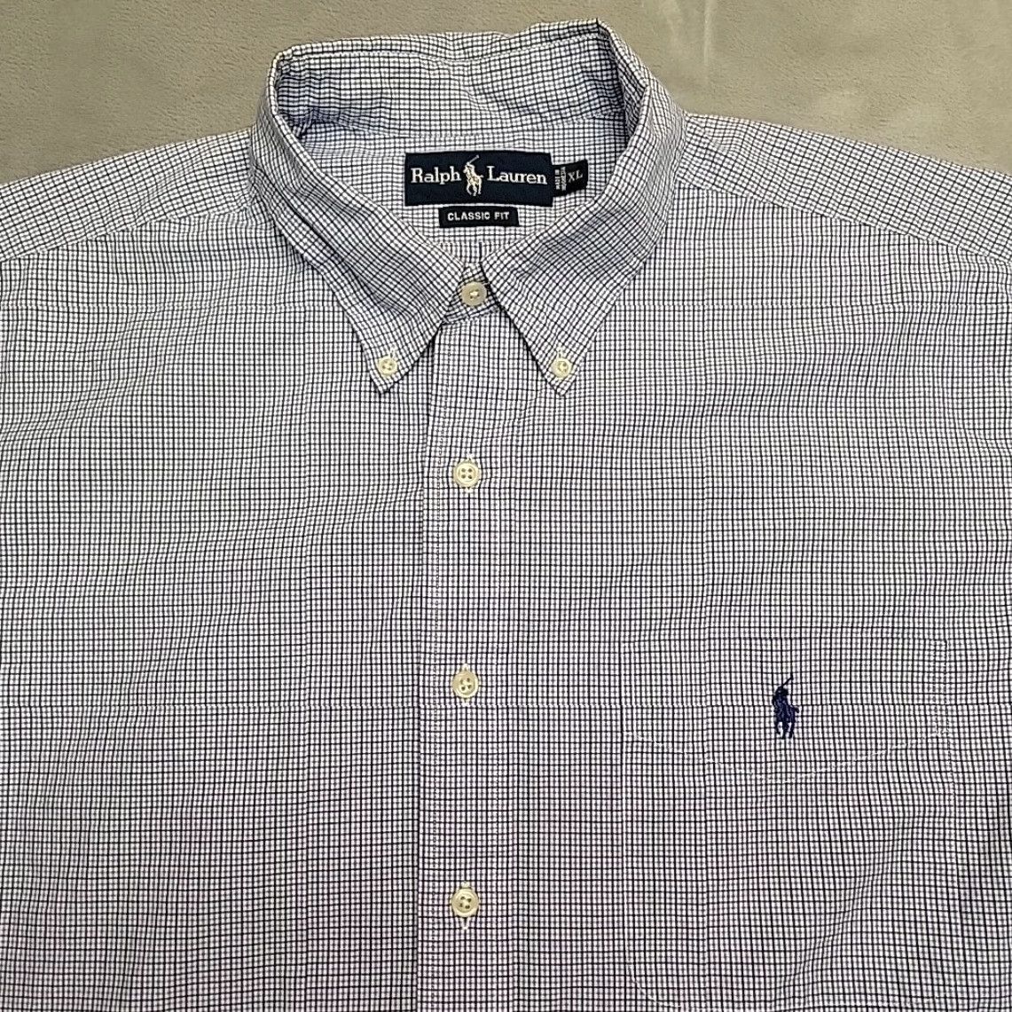 Polo Ralph Lauren Ralph Lauren Shirt Men XL Blue Check Plaid Short Sleeve Button-Up Cotton Size US XL / EU 56 / 4 - 2 Thumbnail