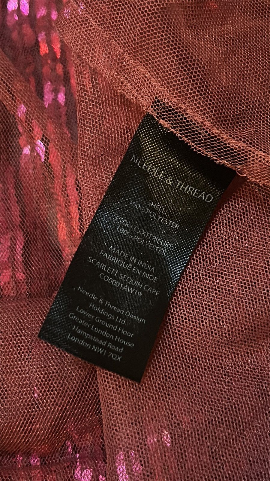 Other NEEDLE & THREAD Scarlett Sequin Cape In Red Size M/L Size L / US 10 / IT 46 - 5 Thumbnail