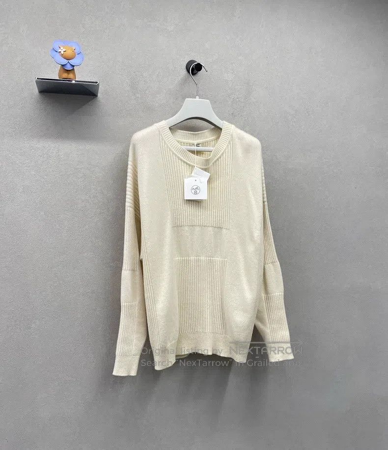 Hermes Hermes Cream Knit Sweater, 100% Cashmere Size XS / US 0-2 / IT 36-38 - 3 Thumbnail