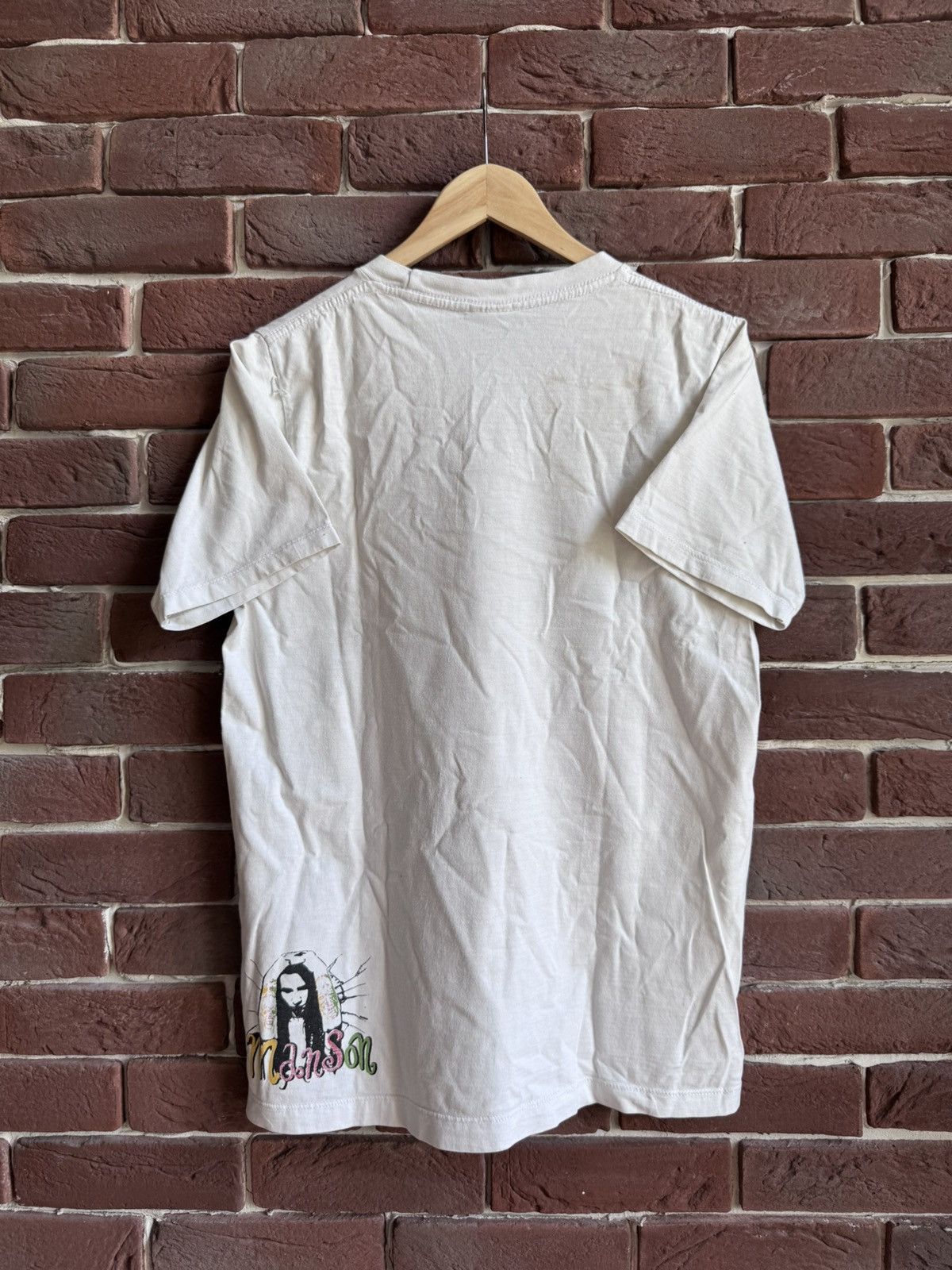 Band Tees Rare Vintage 00s Marilyn Manson Tour Metal Band Tee White M Size US M / EU 48-50 / 2 - 2 Thumbnail