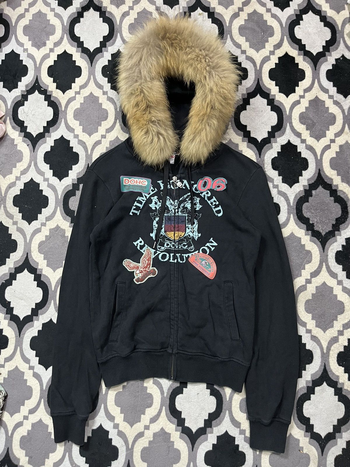 Isamu Katayama Backlash Vintage dohc black faux fur hoodie Size US S / EU 44-46 / 1 - 1 Thumbnail