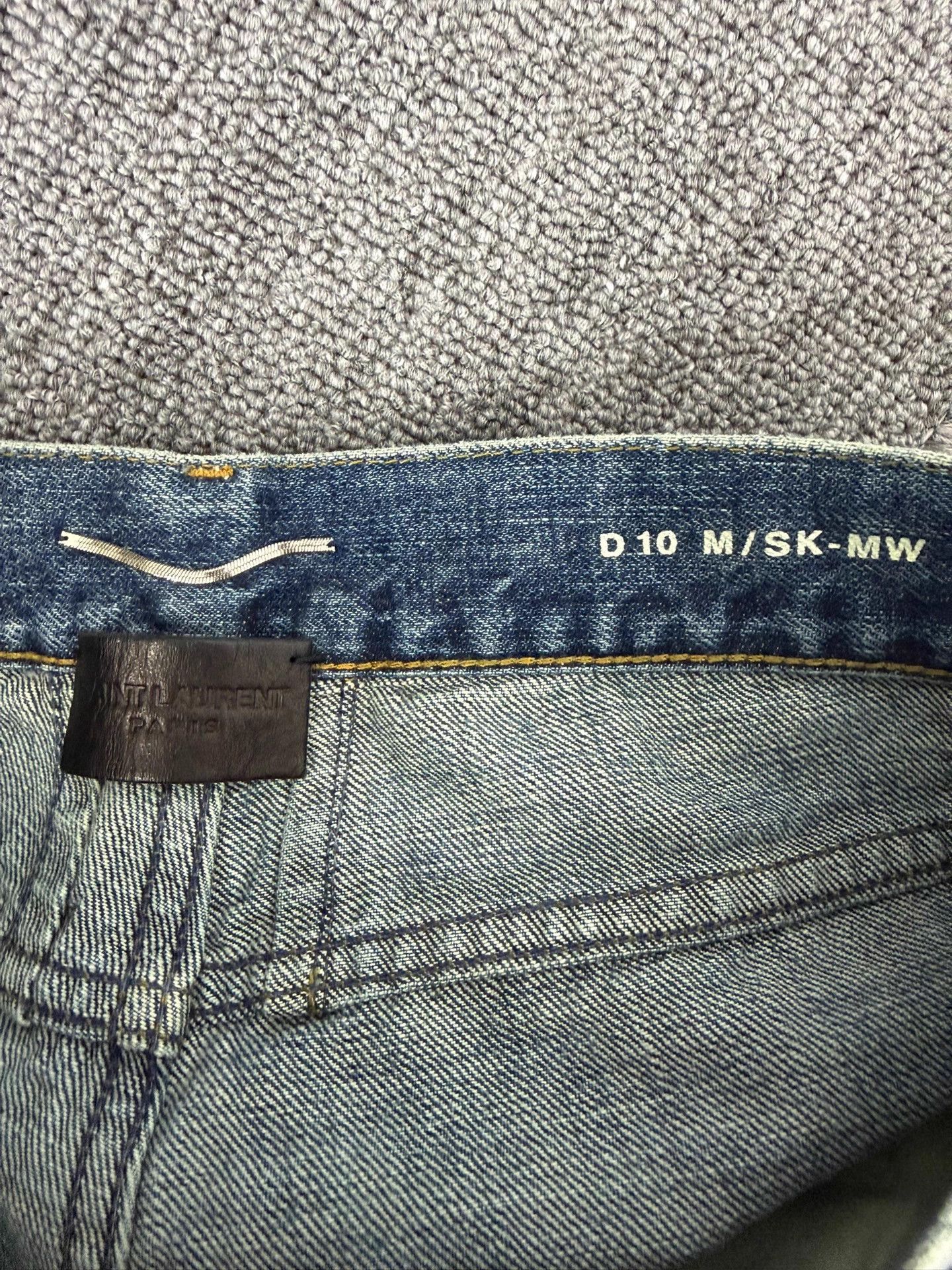 Saint Laurent Paris SLP 16FW Destroyed Knee Cutout Ombre Men’s Blue Jeans 27 Size US 27 - 5 Thumbnail