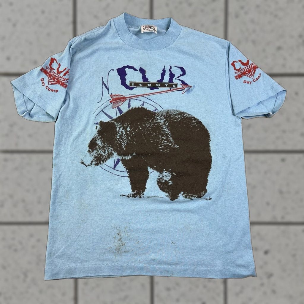 TEE JAYS VINTAGE Tee Jays Cub Scouts Day Camp Bear Nature T Shirt Blue Small Unisex Adults 90s Size US S / EU 44-46 / 1 - 1 Thumbnail