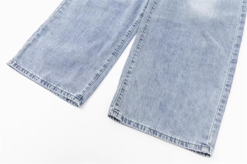 Japanese Brand × Jean Men's hiphop pocket embroidery washed straight jeans y2k y2k Size US 32 / EU 48 - 5 Thumbnail