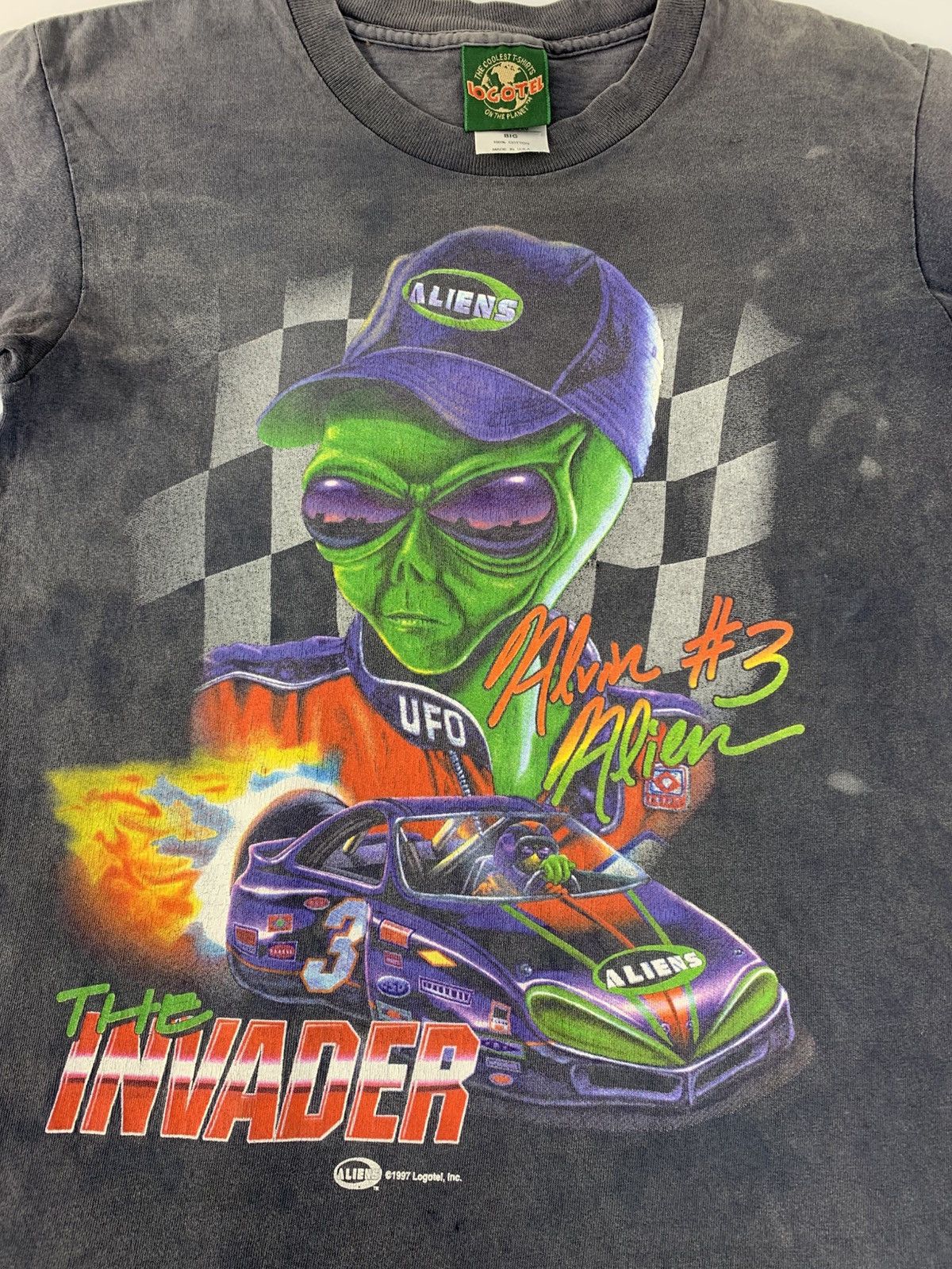 NASCAR 90s Alvin Alien 3 The Invader 1997 Logotel Nascar Racing Car Size US S / EU 44-46 / 1 - 3 Thumbnail