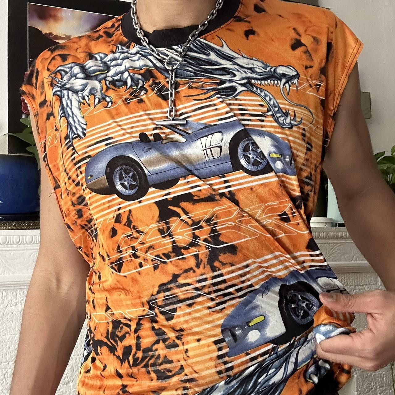 Vintage VINTAGE Y2K No Boundaries Orange Racing Tank - 2XL Size US XXL / EU 58 / 5 - 6 Thumbnail