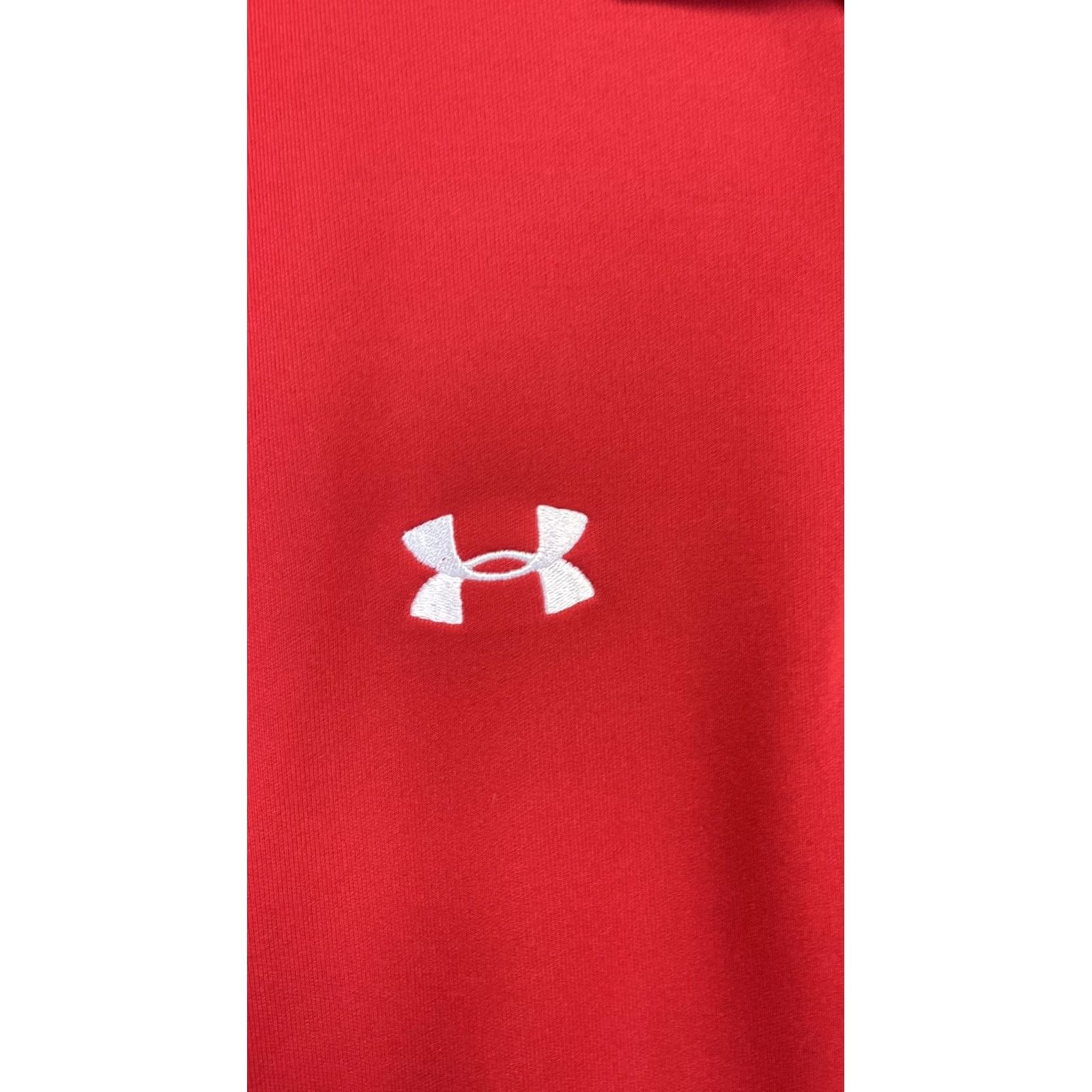 Under Armour Under Armour Polo Shirt Mens Medium Red HeatGear USMC MarineOfficer Embroidered Size US M / EU 48-50 / 2 - 3 Thumbnail