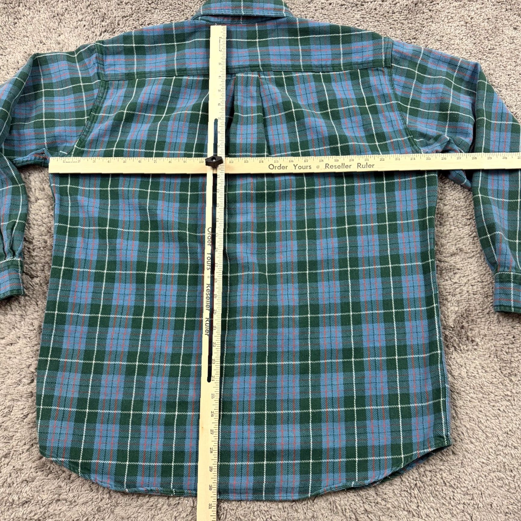 J.Crew J. CREW Shirt Mens L Green Plaid Chamois Flannel Long Sleeve Cotton Casual Button-Up with Pockets Size US L / EU 52-54 / 3 - 6 Thumbnail