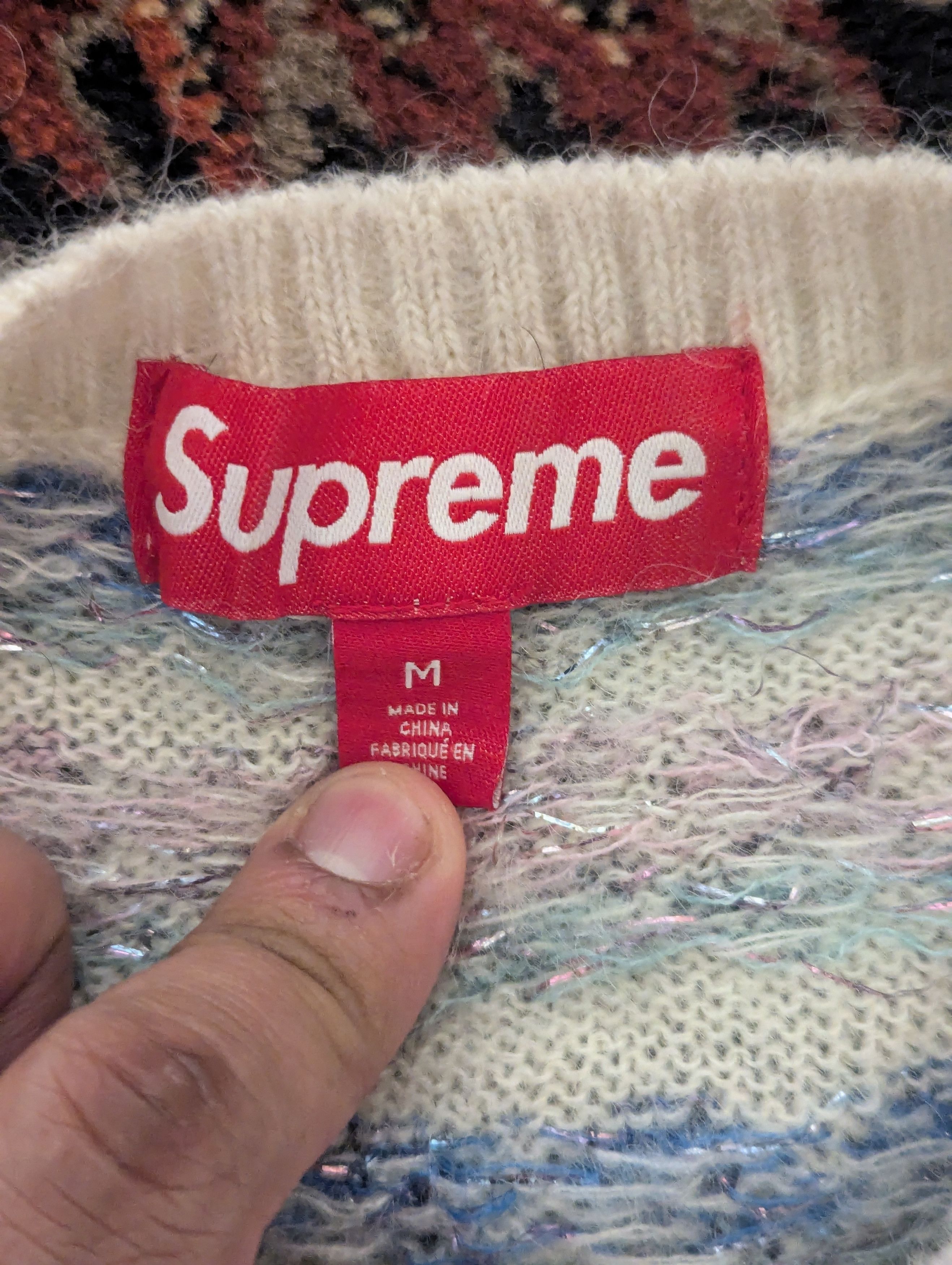 Supreme Supreme Flowers Metallic Sweater Ivory Size US M / EU 48-50 / 2 - 6 Thumbnail