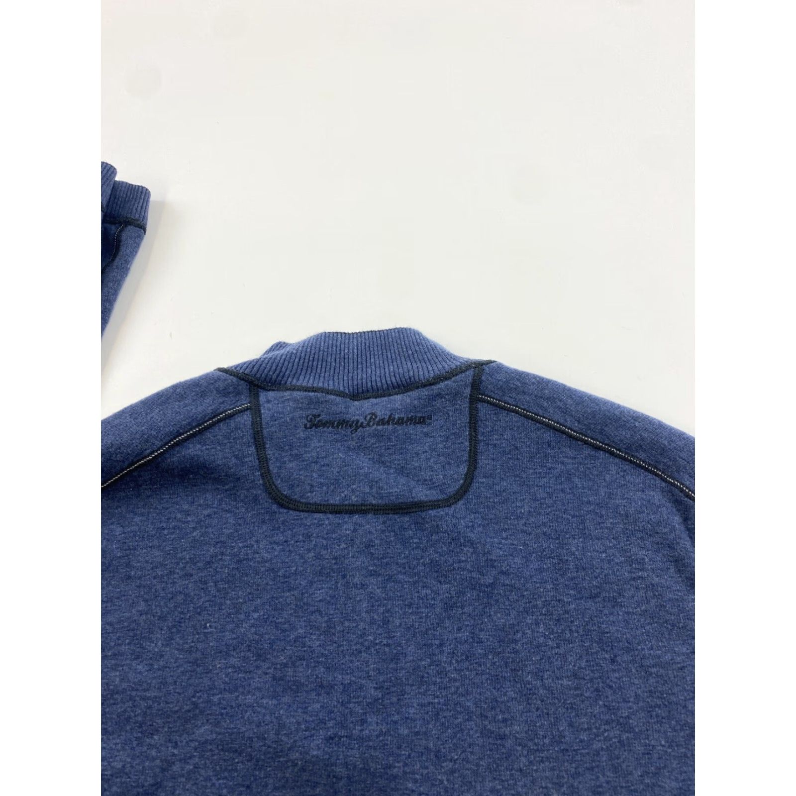 Tommy Bahama Tommy Bahama Reversible Sweater Mens XL Gray Blue Quarter Zip 1/4 Zip Mock Neck Knit Pullover Classic Preppy Size US XL / EU 56 / 4 - 4 Thumbnail